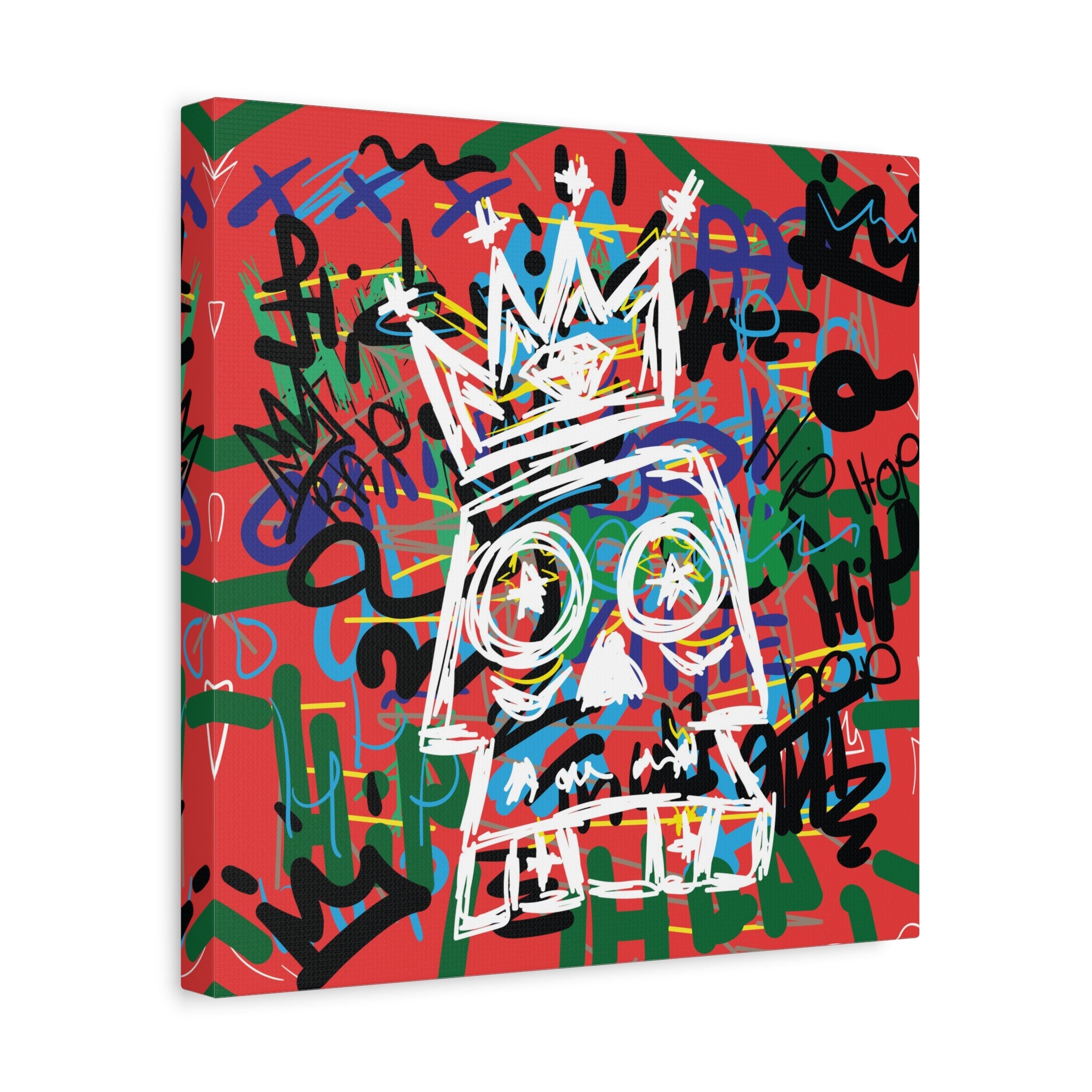 canvas-print-skull-with-crown-hip-hop-doodle-living-room-decor-graffiti-art-wall-art-poster-home-decoration-unique-gift