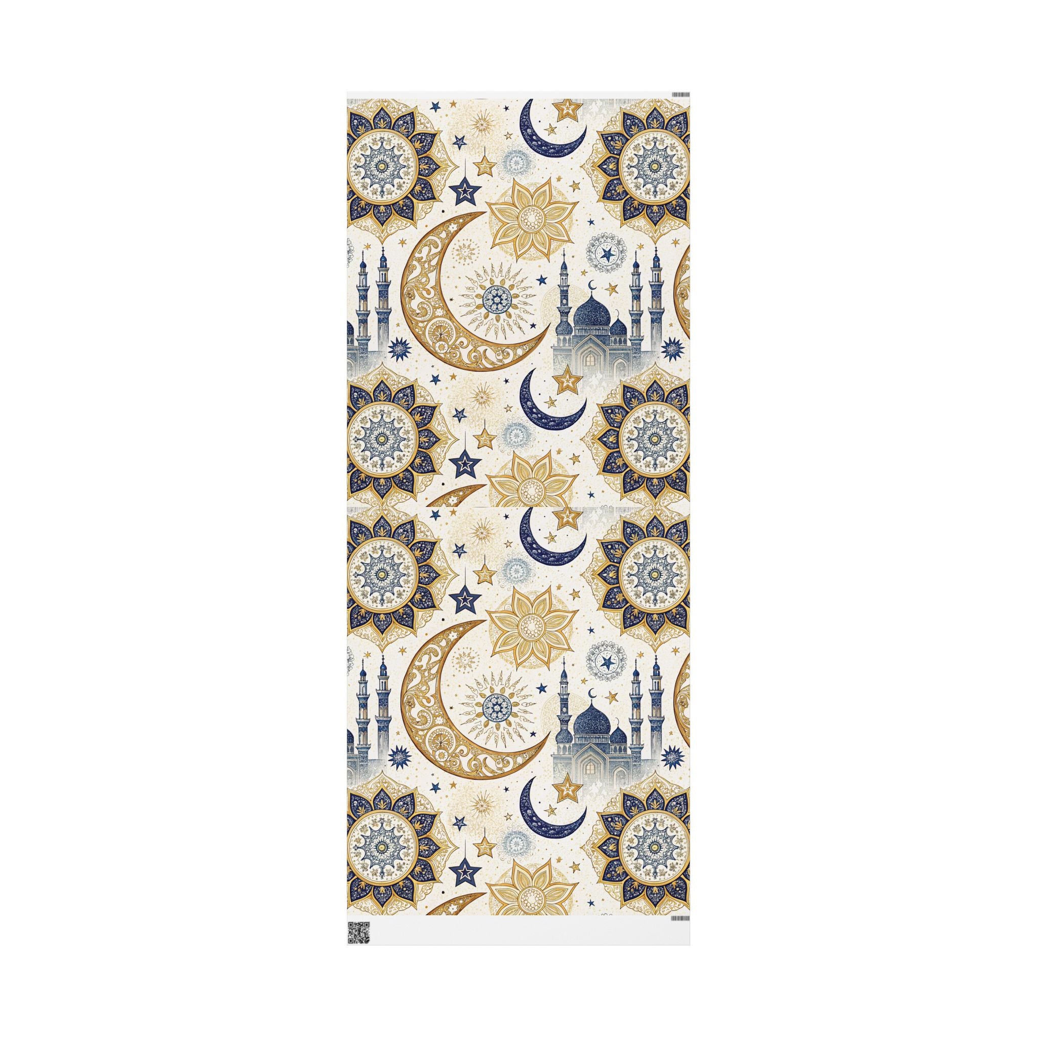 ramadan-night-wrapping-papers-islamic-crescent-moon-gift-wrap-mosque-silhouette-eid-holiday-supplies-festive-present-packagin