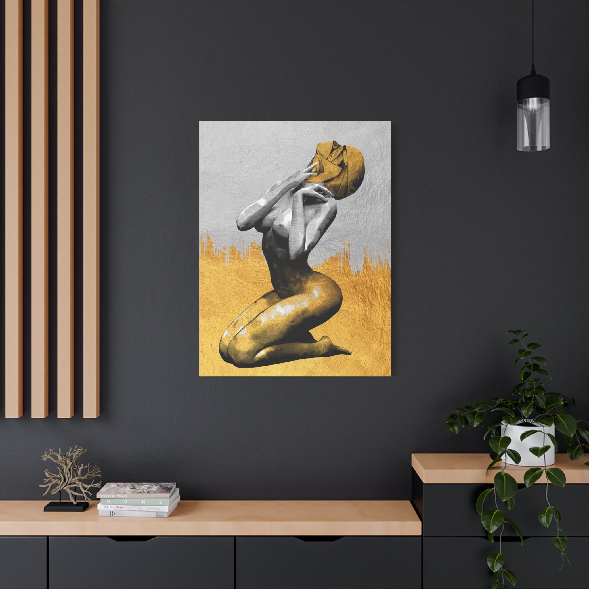 canvas-print-modern-art-nude-art-golden-decor-stretched-matte-canvas-wall-art-for-living-room-alternative-art-print-artwork