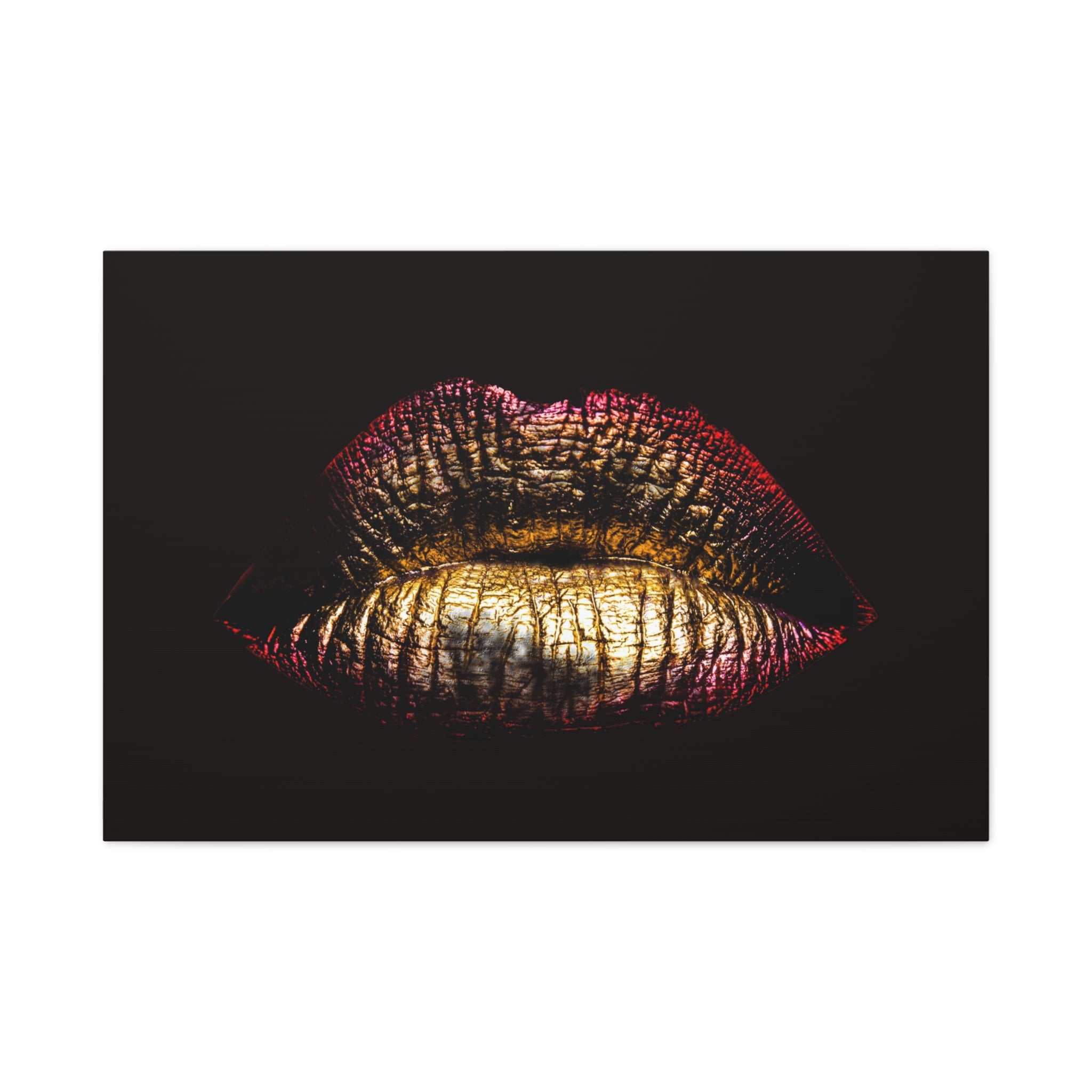 canvas-print-female-art-makeup-glamour-metallic-bronze-lip-contour-stretched-matte-wall-art-poster-home-decor-gift-for-her-be
