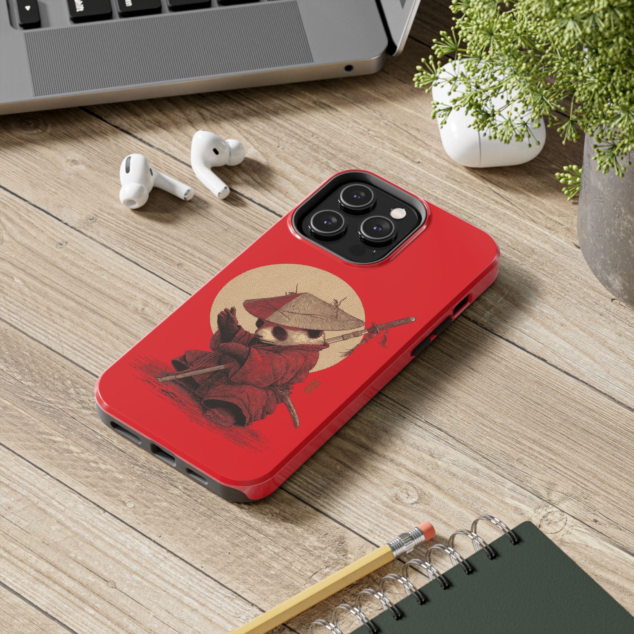 japanese-samurai-panda-iphone-tough-case-kawaii-animal-phone-cover-protective-phone-cover-japandi-art-iphone-case