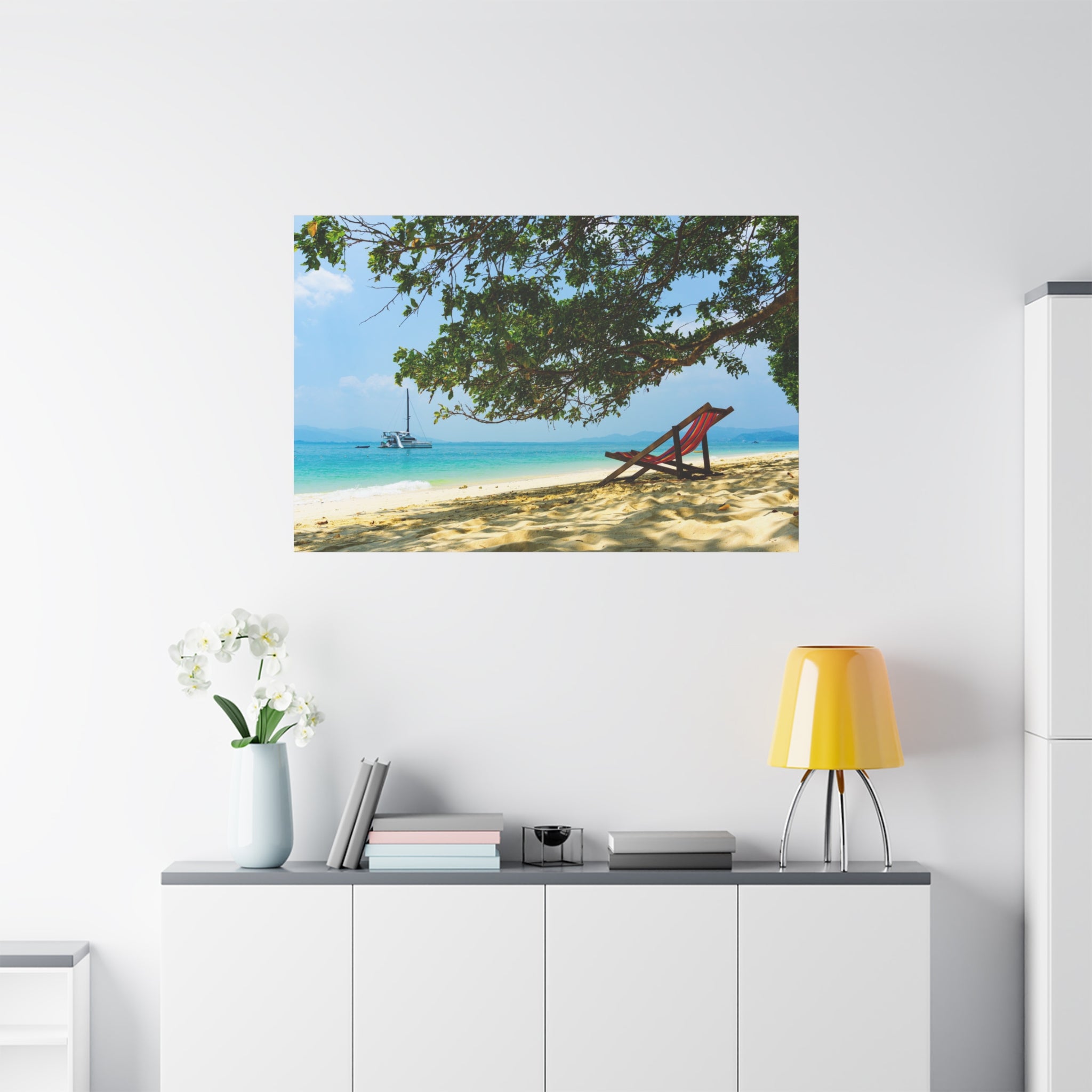 canvas-print-beach-scene-wall-art-coastal-decor-ocean-view-stretched-matte-canvas-print-home-decoration-beach-chairs-tropical