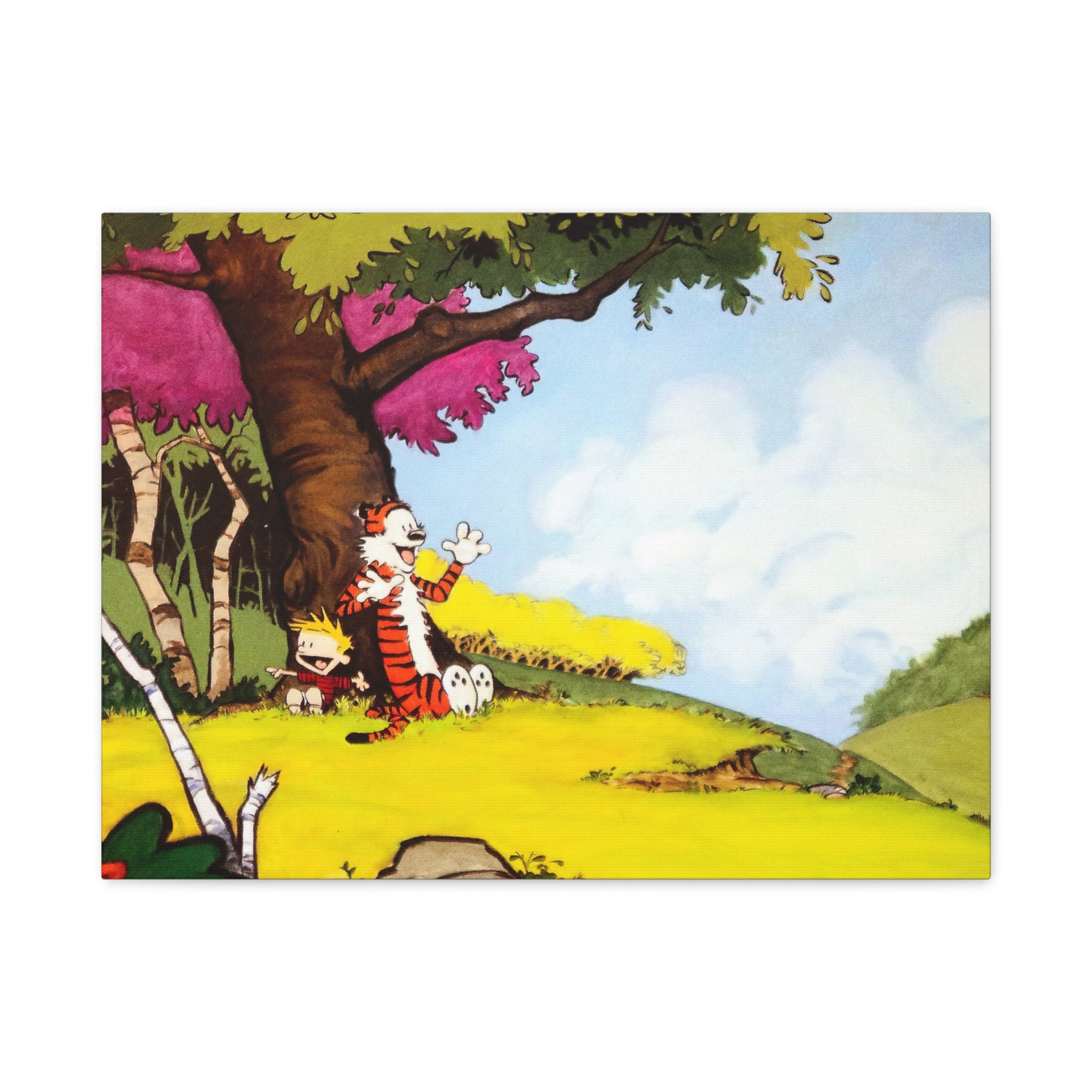 Calvin and Hobbes Canvas Wall Art - Nostalgic Comic Strip Poster for Kids Room & Nursery Room Decor - Adventure Theme Print