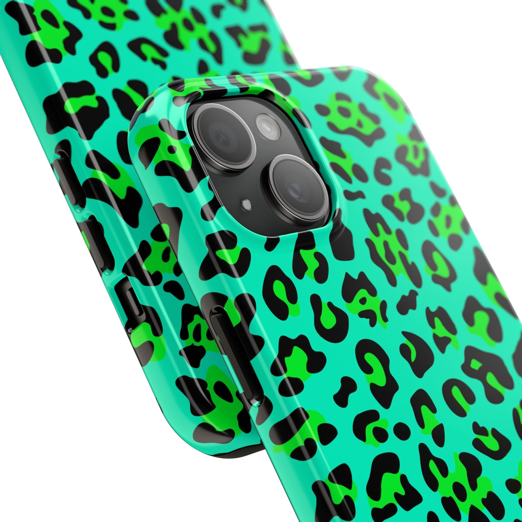 neon-green-teal-leopard-iphone-tough-case-stylish-phone-cover-protective-cellphone-case-trendy-smartphone-accessory-gift-for-