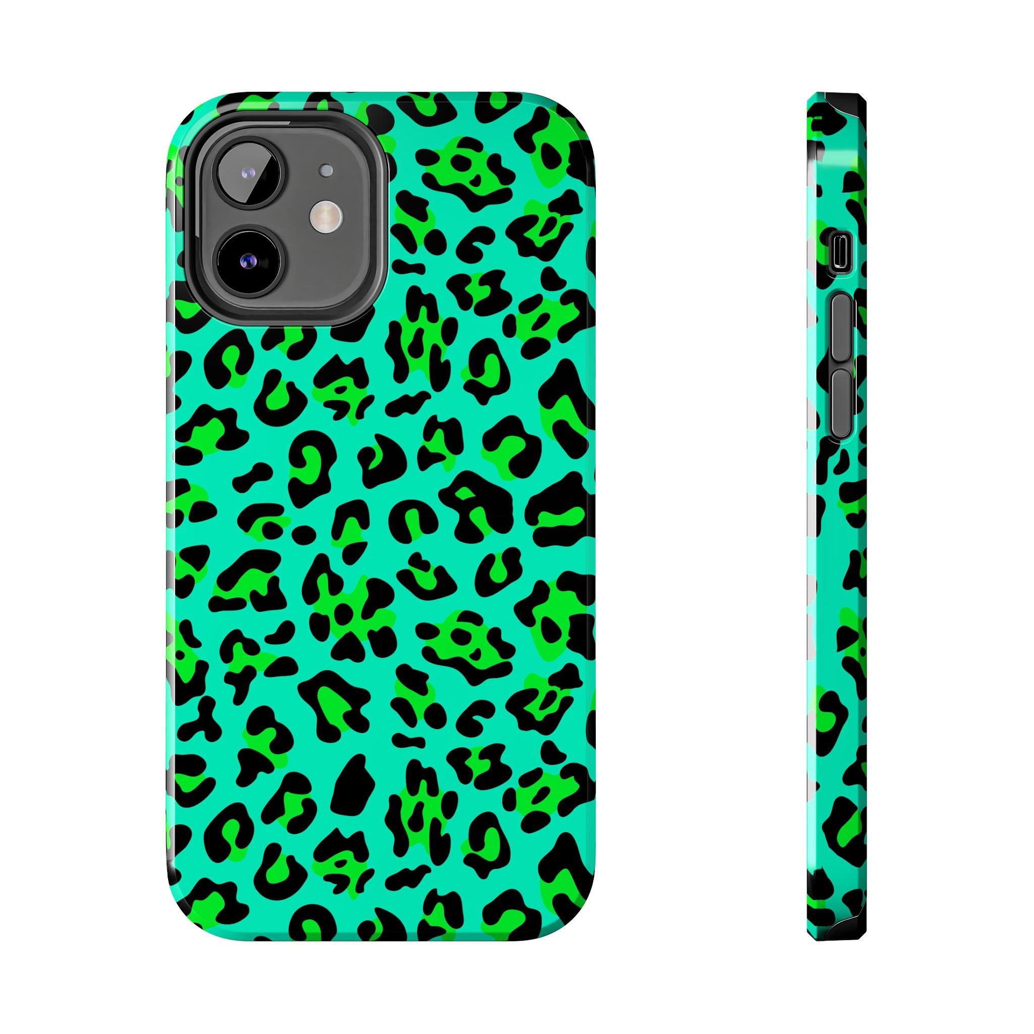 neon-green-teal-leopard-iphone-tough-case-stylish-phone-cover-protective-cellphone-case-trendy-smartphone-accessory-gift-for-