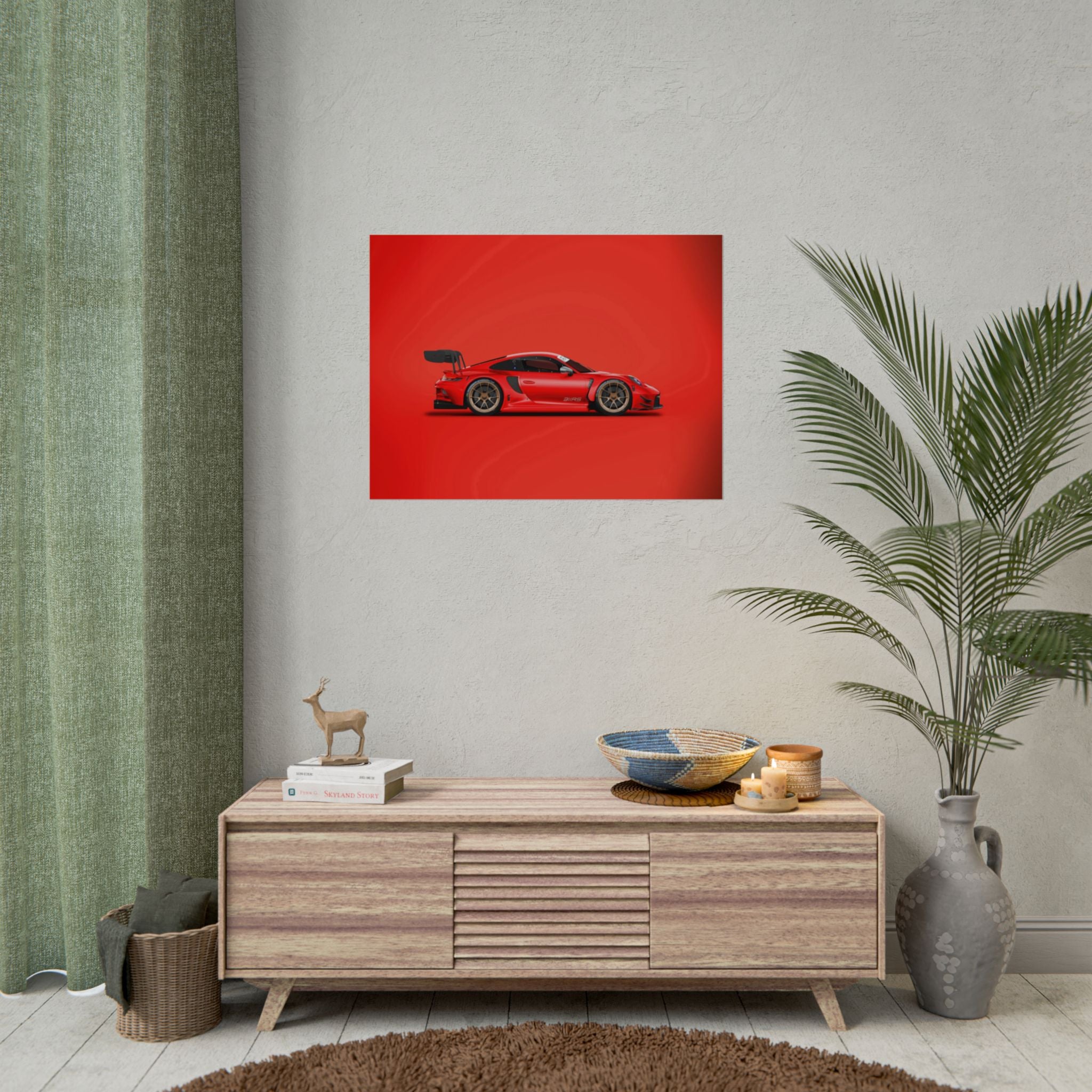 poster-print-wall-art-porsche-911-red-gt3r-red-supercar-poster-porsche-decor-rolled-poster-wall-art-hypercars-wall-decor