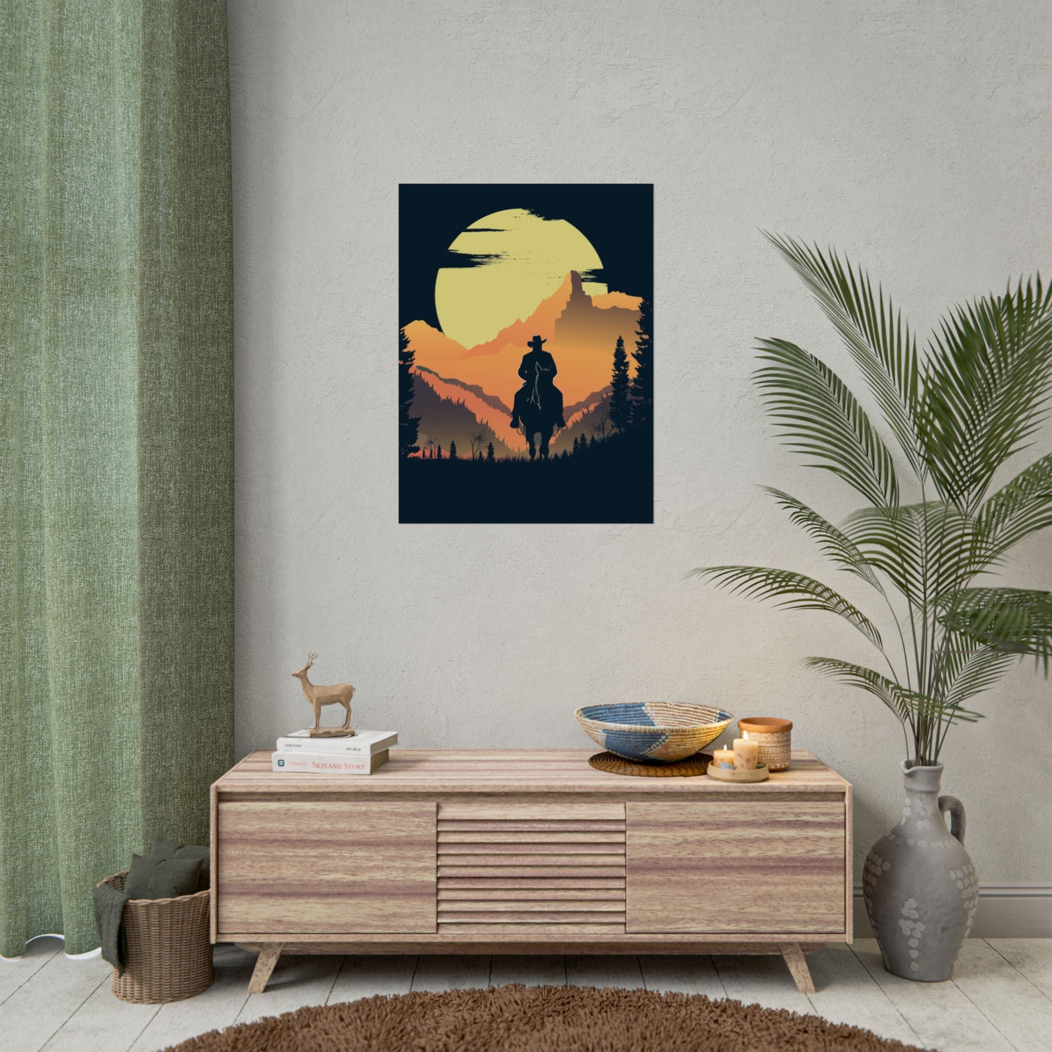 cowboy-western-poster-wall-decor-poster-print-rustic-southwestern-home-decoration-texas-desert-landscape-farmhouse-decor