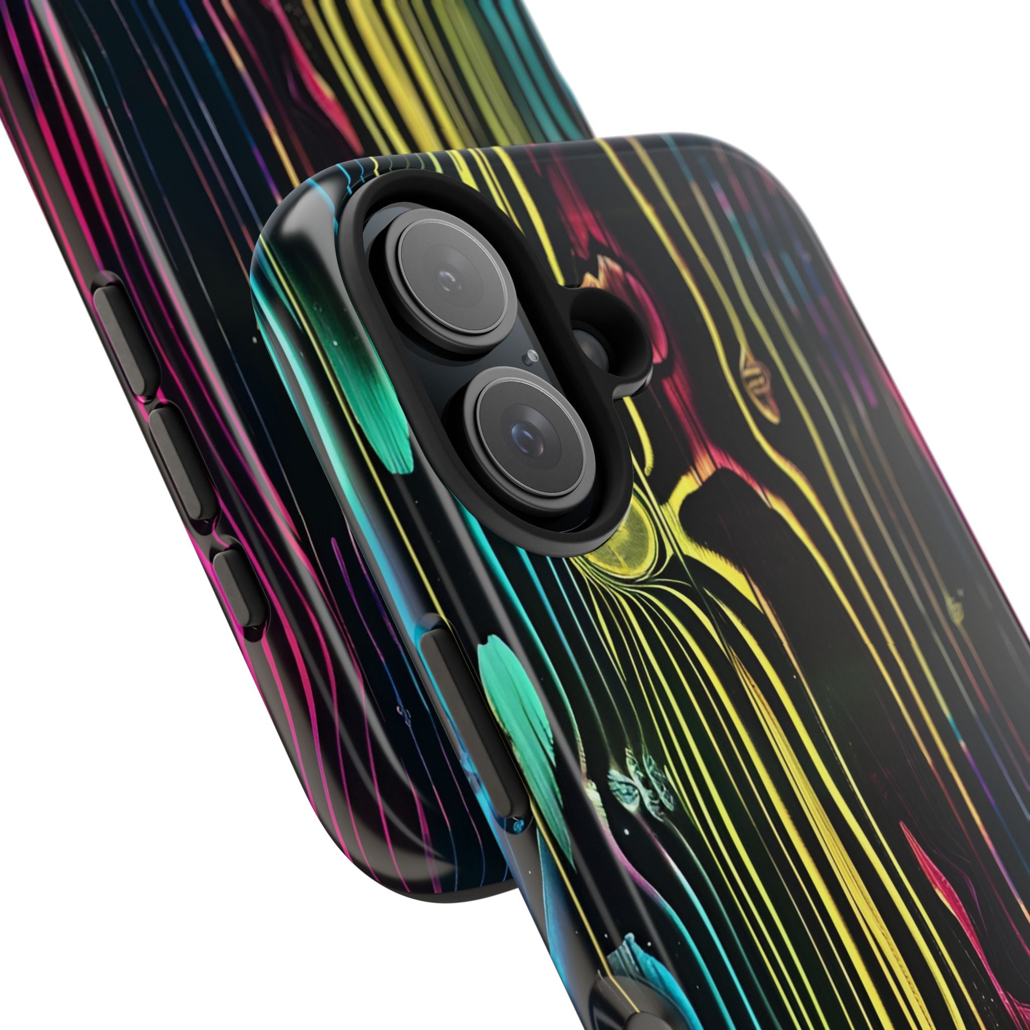 Disco Neon Tough iPhone Cases, Wood Grain Texture, iPhone Case Cover, Protective iPhone Shell, Unique iPhone Accessories, iphone 16 Pro Max
