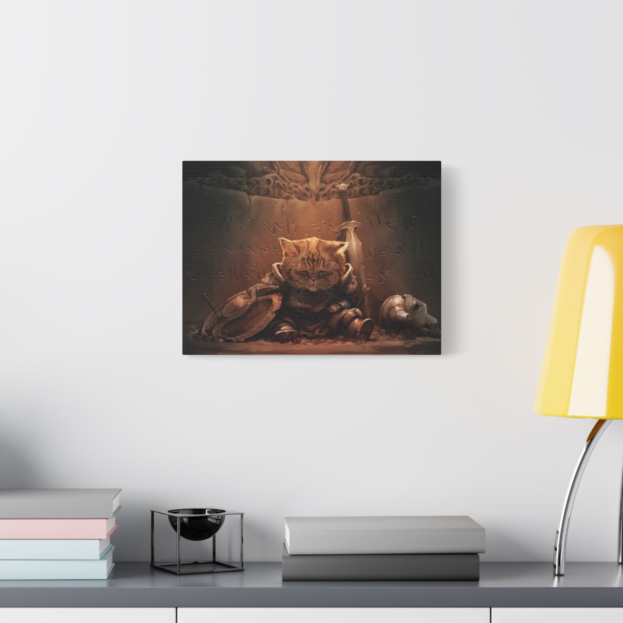 The Elder Scrolls Skyrim Canvas Wall Art - Cat Game Canvas Print Room Decor, Dragon Gaming Wall Art, Skyrim Gift