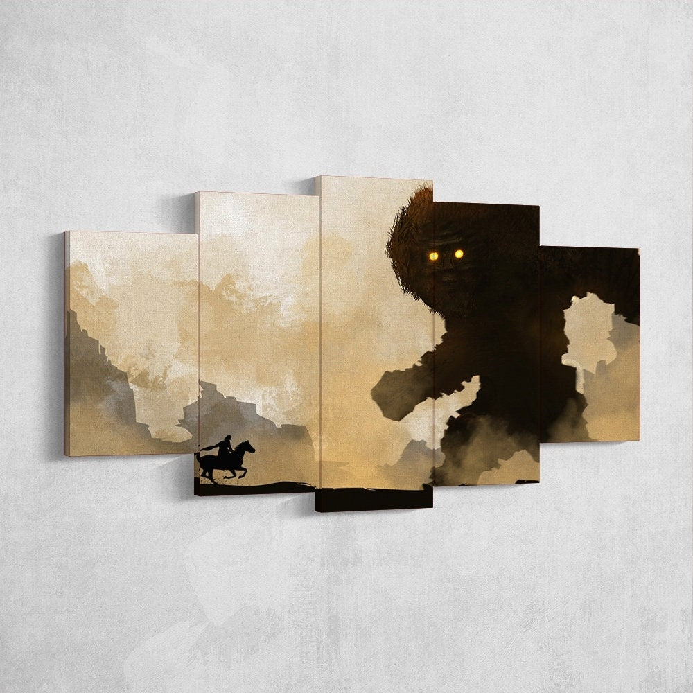 shadow-of-the-colossus-5-piece-canvas-wall-art-shadow-of-the-colossus-wall-art-shadow-of-colossus-poster-shadow-of-the-coloss