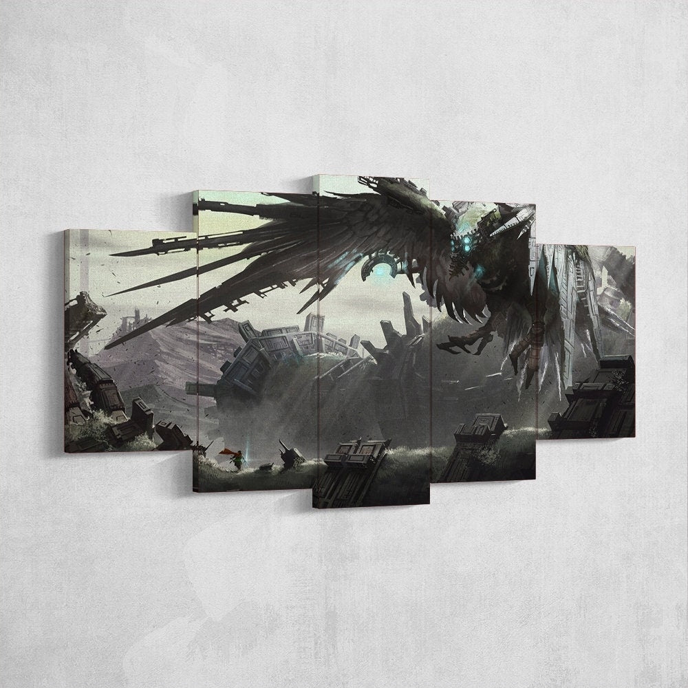 shadow-of-the-colossus-5-piece-canvas-wall-art-shadow-of-the-colossus-wall-art-shadow-of-colossus-poster-shadow-of-the-coloss