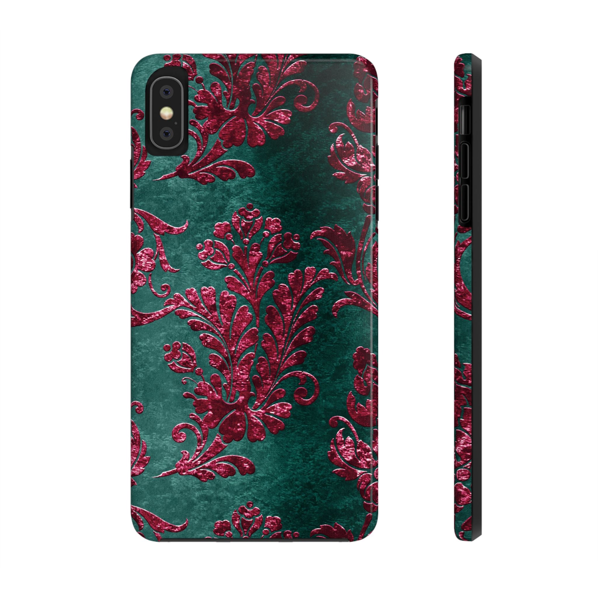 embossed-burgundy-velvet-tough-iphone-case-protective-iphone-cover-heavy-duty-iphone-case-rugged-phone-case-durable-smartphon