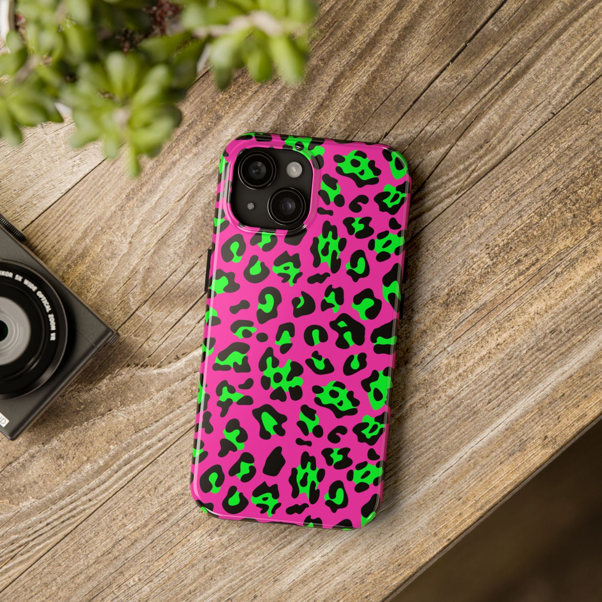 neon-green-pink-leopard-iphone-tough-case-stylish-phone-cover-protective-cellphone-case-trendy-smartphone-accessory-gift-for-