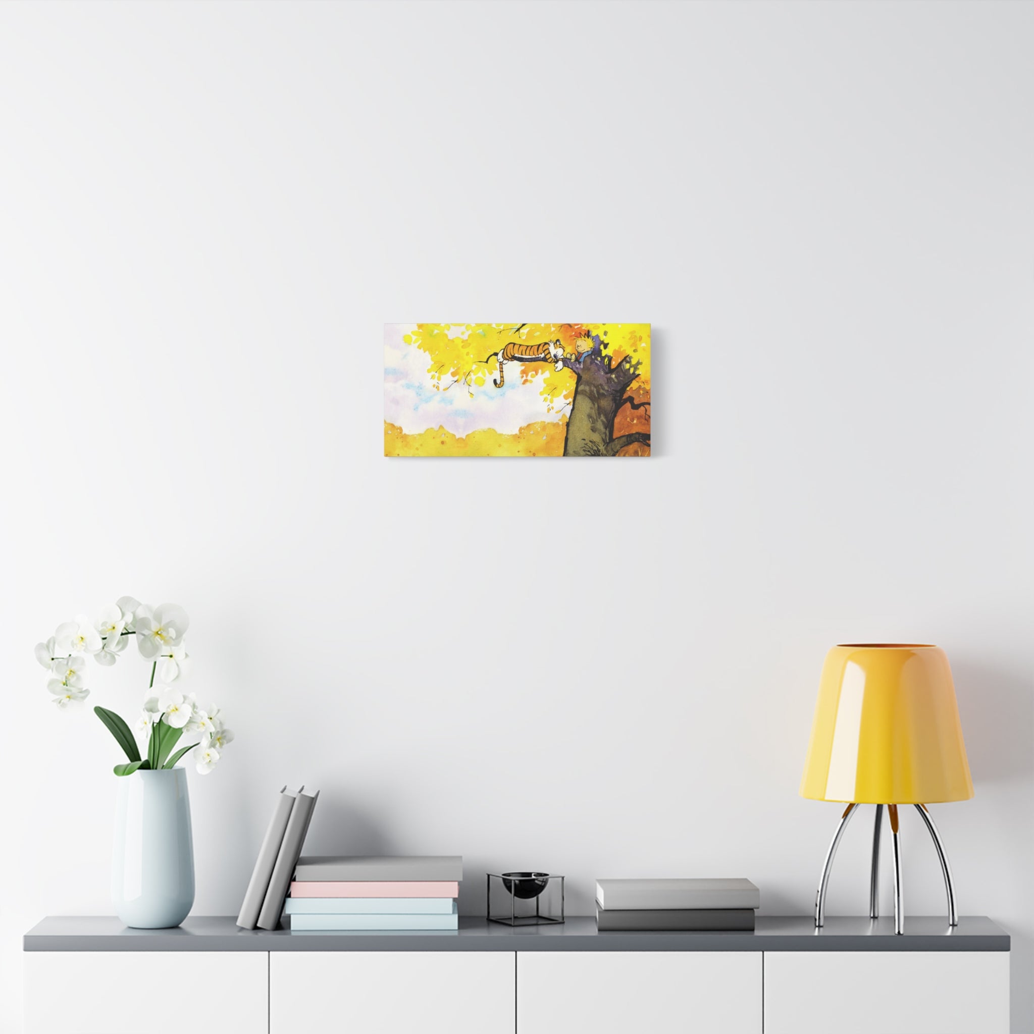 Calvin and Hobbes Canvas Wall Art - Nostalgic Comic Strip Canvas for Kids Room & Nursery Decor - Friendship Adventure Theme Print