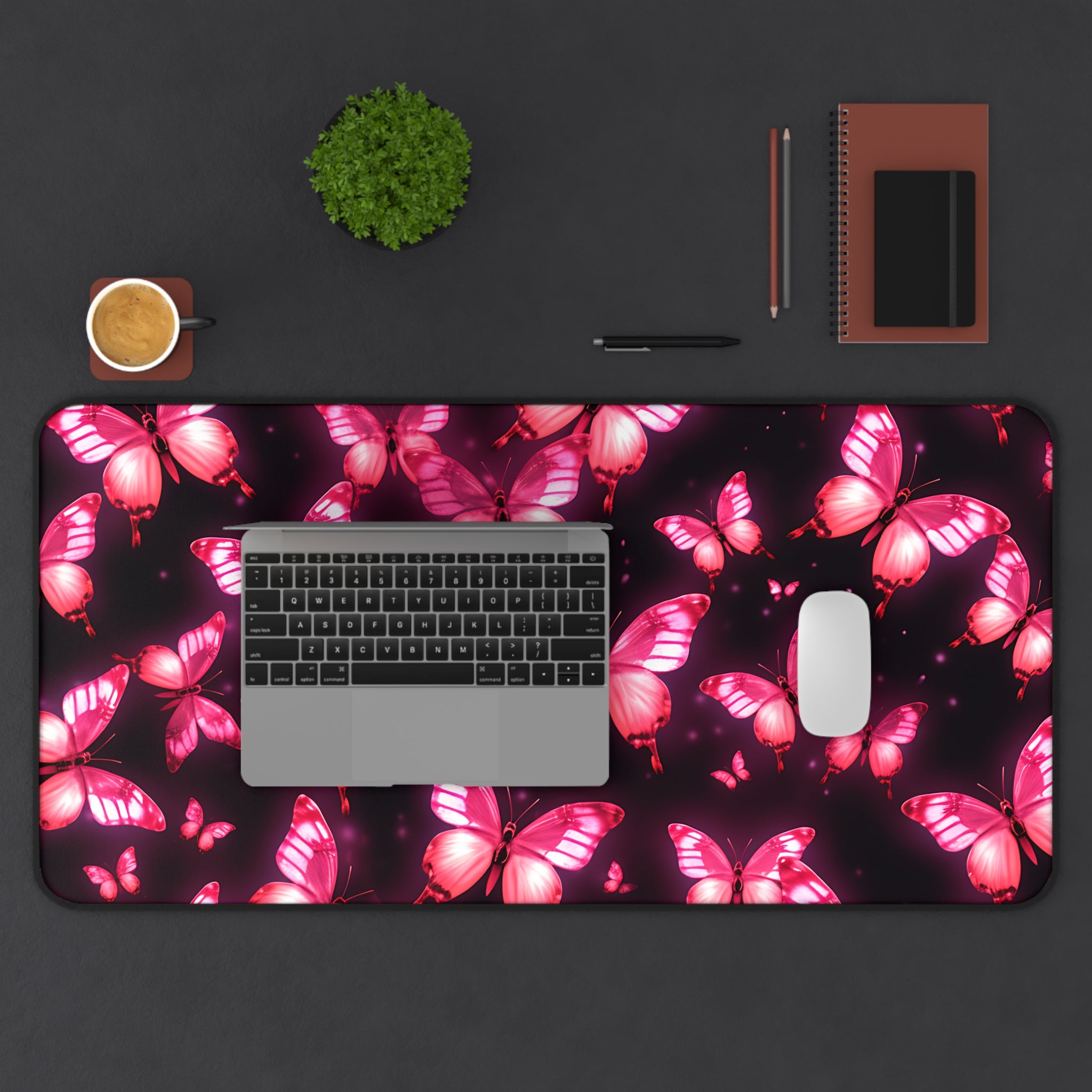 vibrant-pink-red-butterfly-and-neon-mouse-pad-desk-pad-desk-accessories-office-decor-large-mousepad