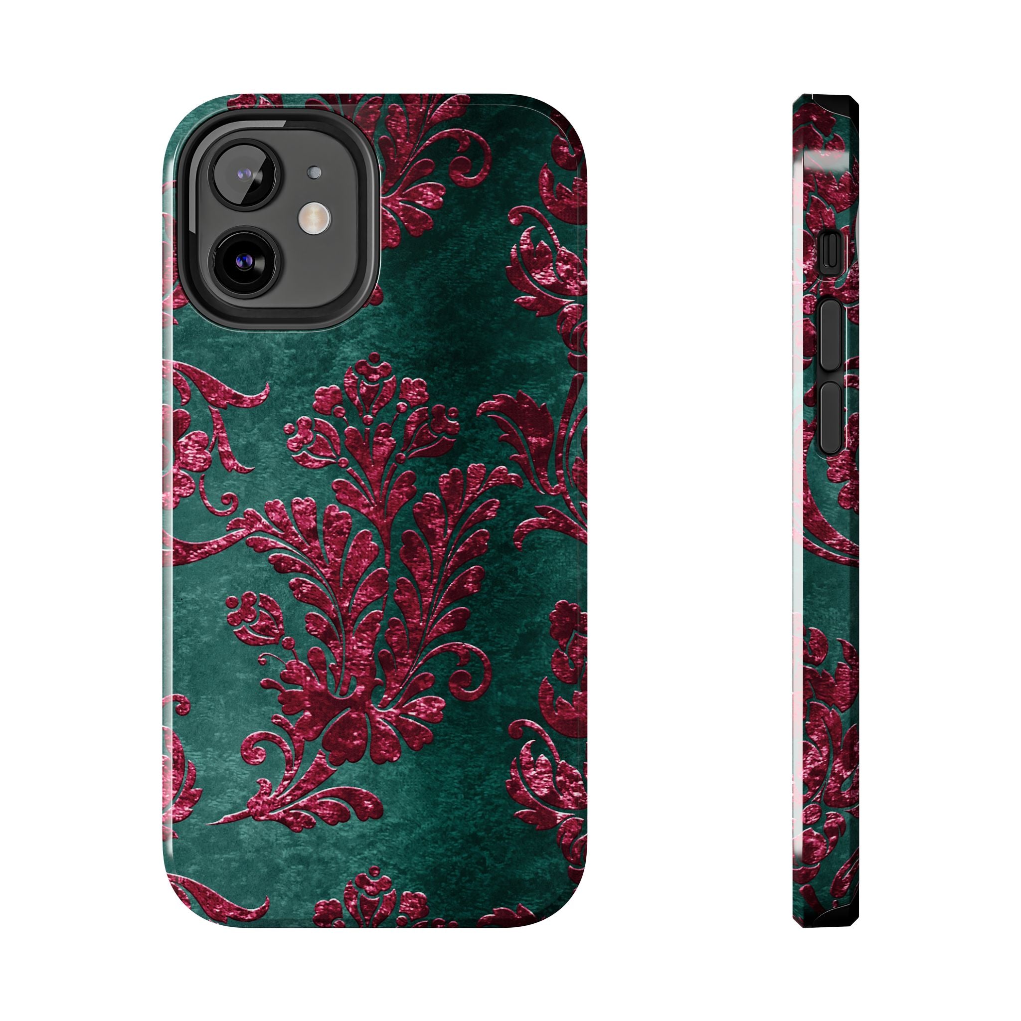 embossed-burgundy-velvet-tough-iphone-case-protective-iphone-cover-heavy-duty-iphone-case-rugged-phone-case-durable-smartphon