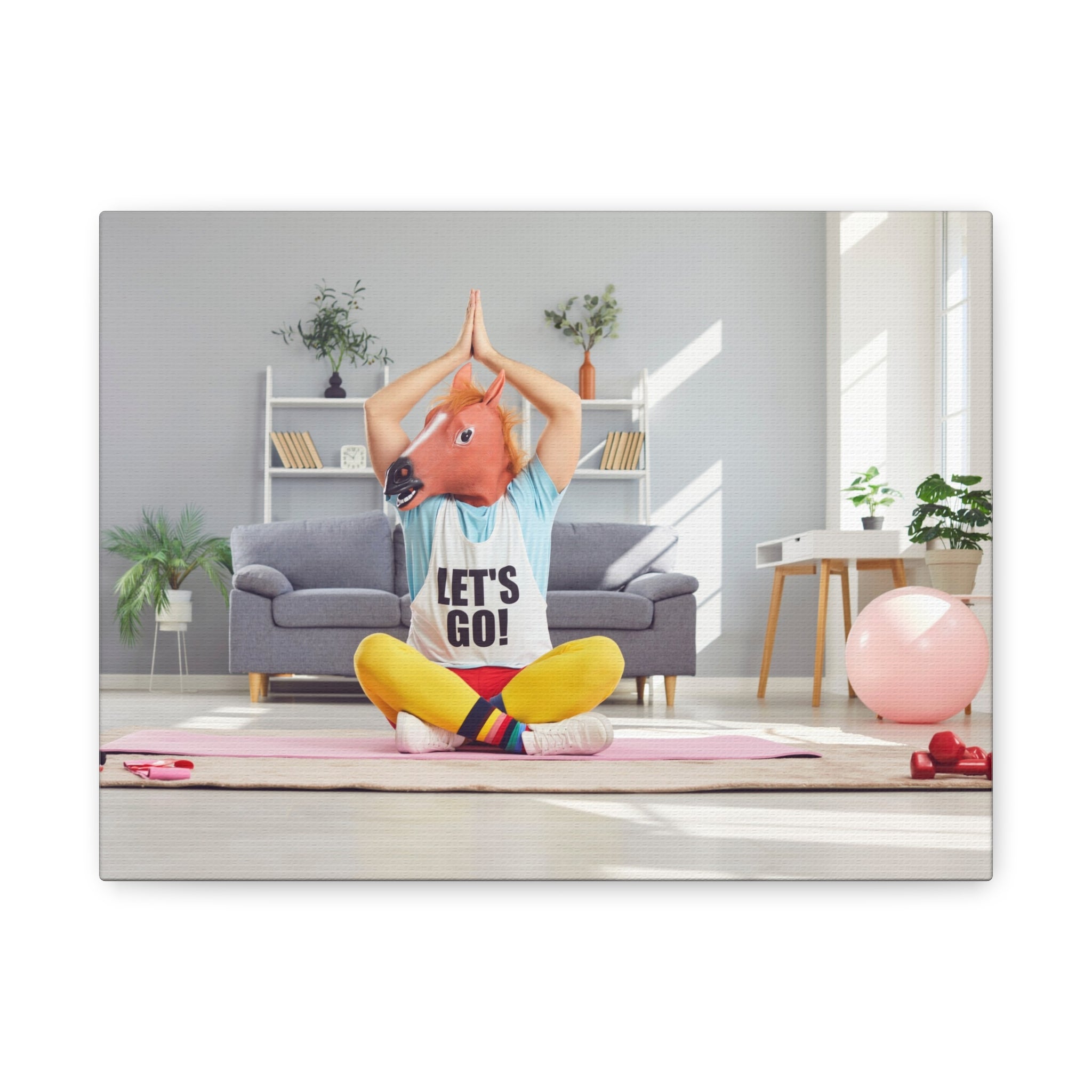 yoga-canvas-funny-horse-mask-matte-wall-art-stretched-decoration-home-decor-gift-poster-print-artwork