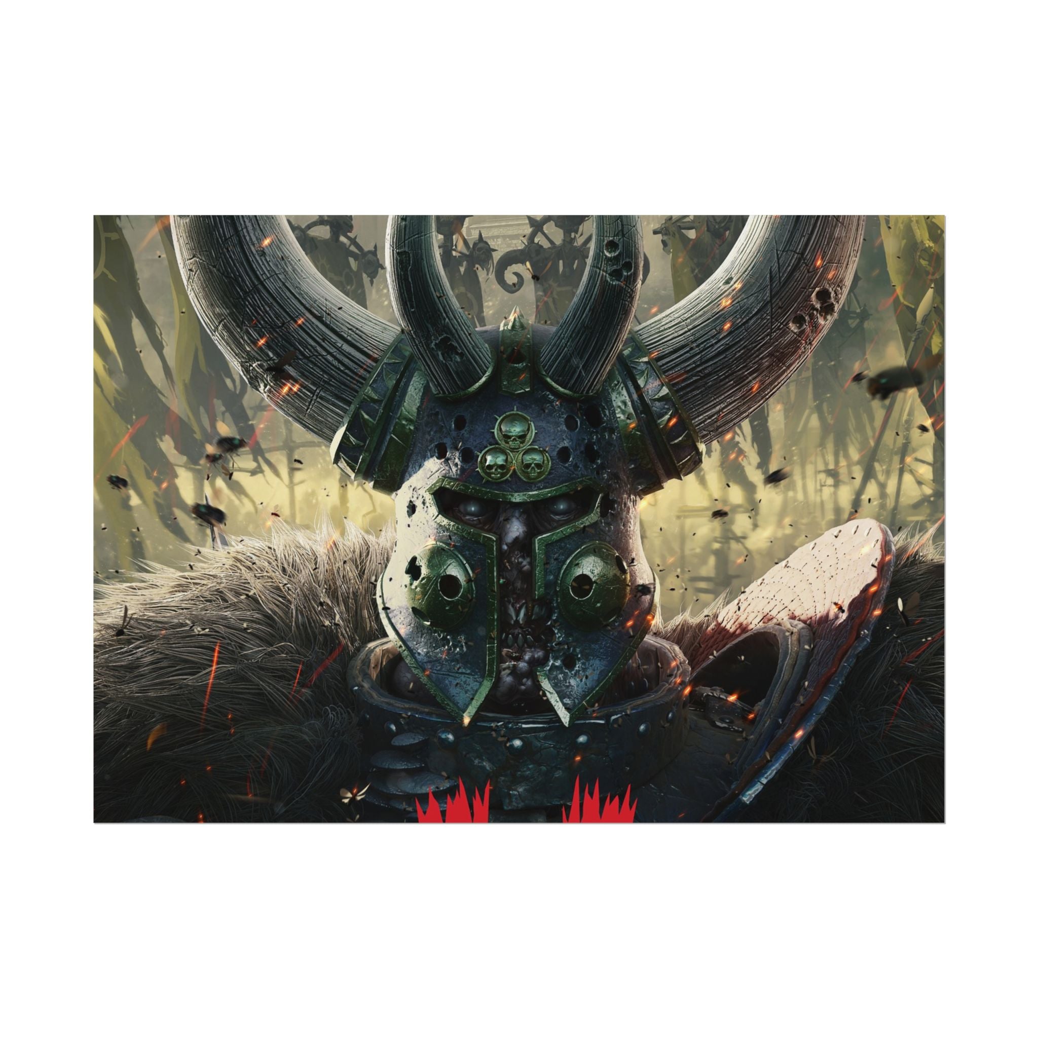 Warhammer Vermintide 2 Chaos Warlord Poster Print — Rolled Wall Art for Gamers & Collectors, Space Marine Wall Art, Gaming Room Decor