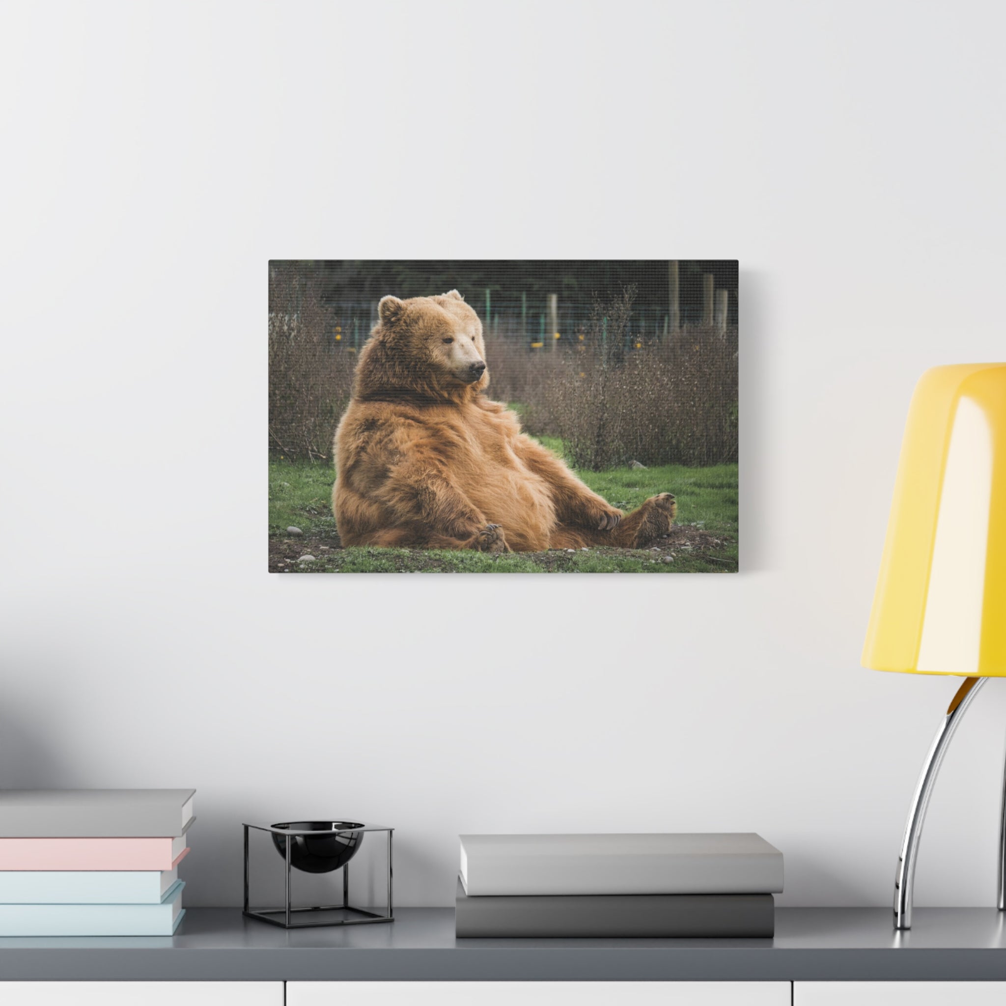 canvas-print-sitting-bear-nature-animal-art-wall-decor-wildlife-artwork-forest-cabin-decor-woodland-nursery-wall-art-outdoor-