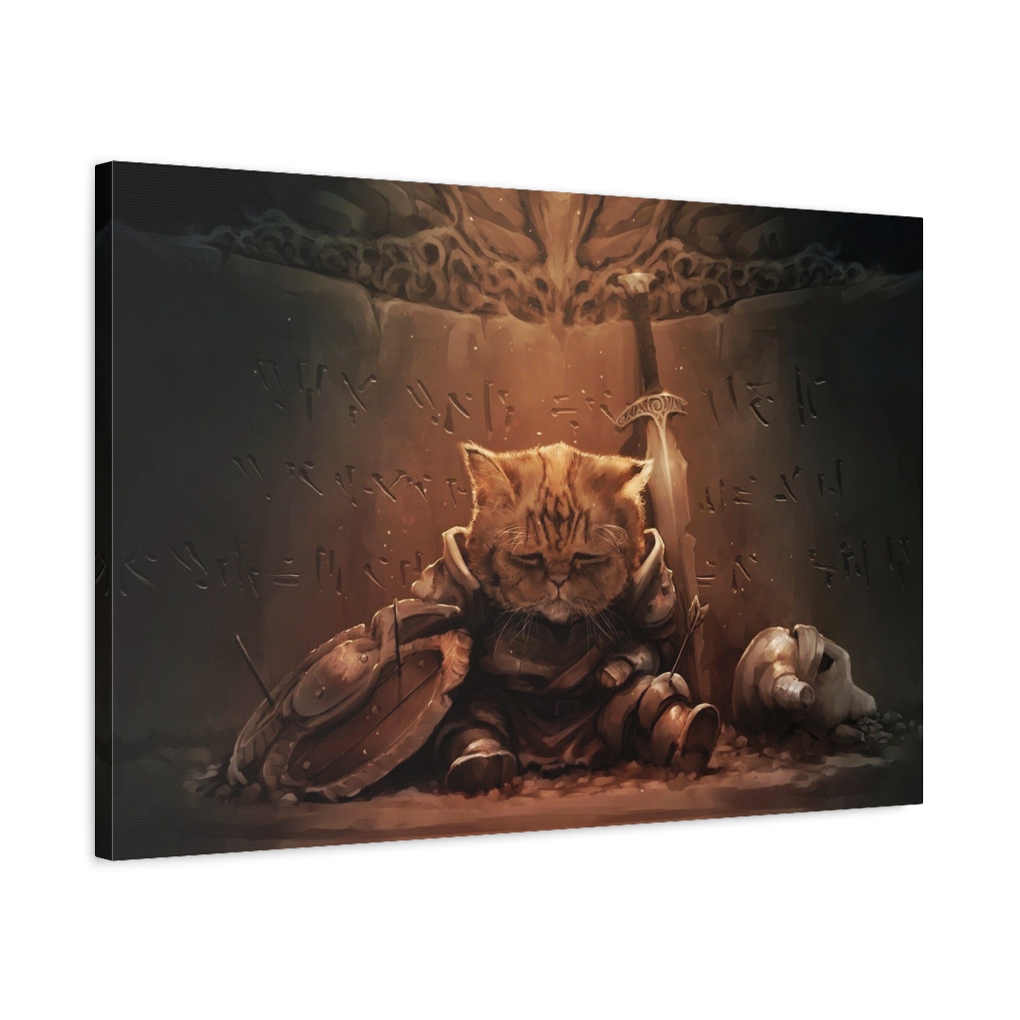 The Elder Scrolls Skyrim Canvas Wall Art - Cat Game Canvas Print Room Decor, Dragon Gaming Wall Art, Skyrim Gift