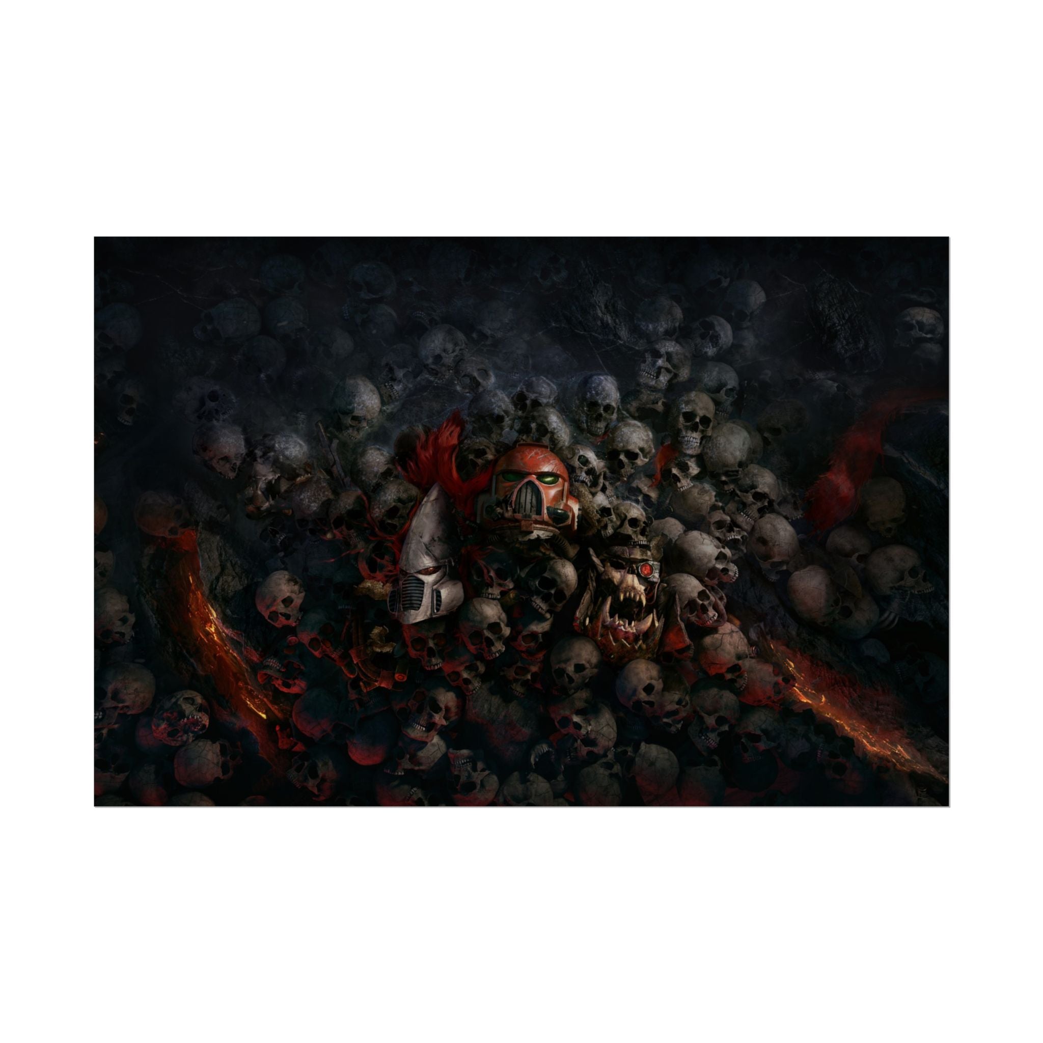 Warhammer 40K Dawn of War Skull Poster Print — Rolled Wall Art for Gamers & Collectors, Space Marine Wall Art, Gaming Room Decor