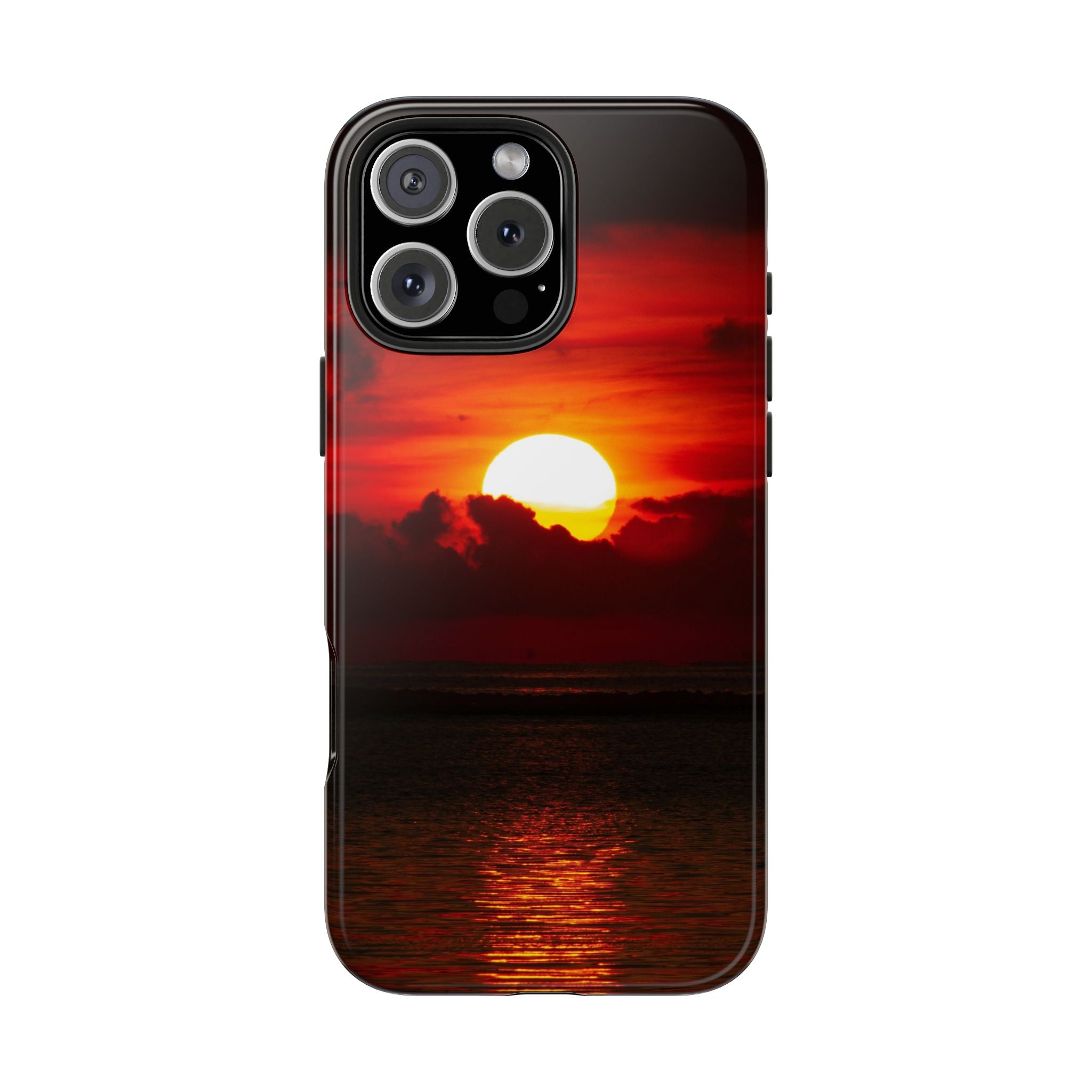 iPhone Tough Case - Red Sunset, Protective Phone Cover, Durable Smartphone Case, Hard Shell Phone Case, Sunset Lover Gift, Red Phone