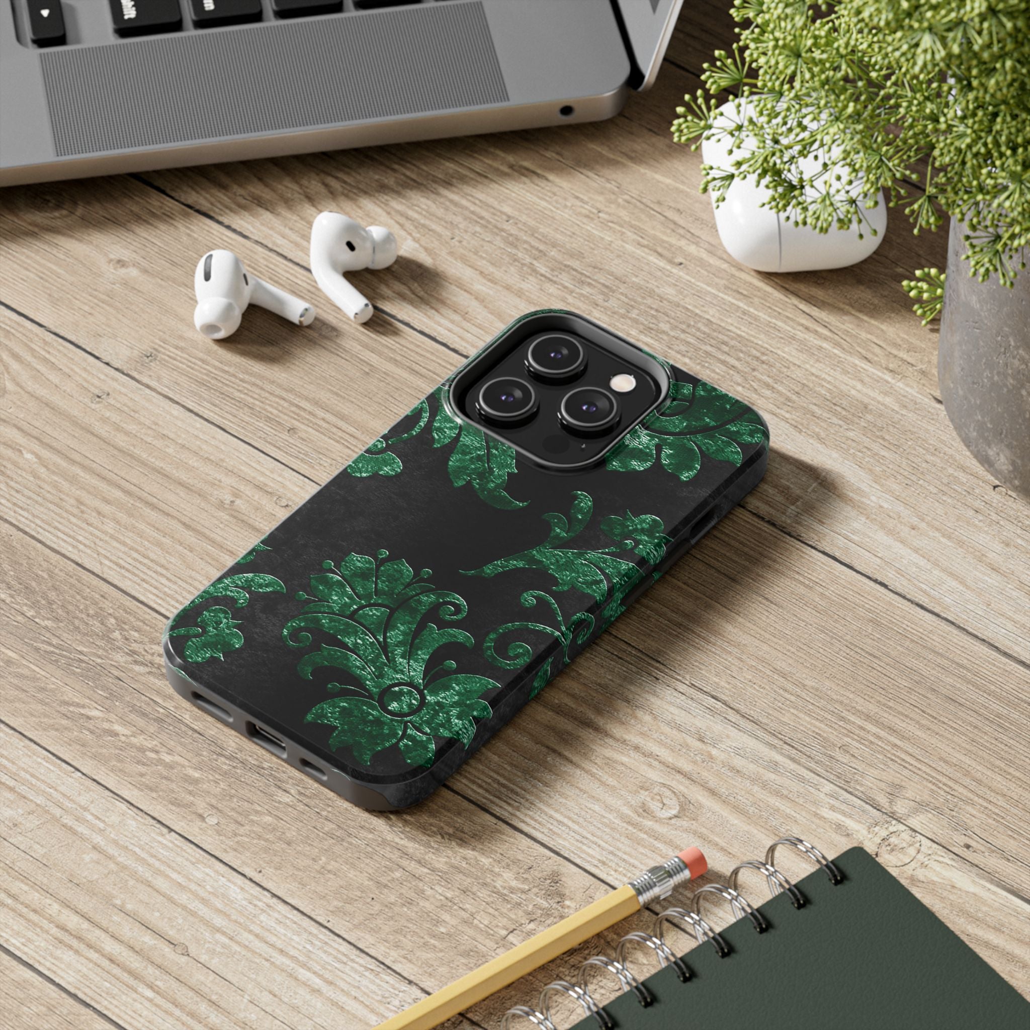 embossed-emerald-velvet-tough-iphone-case-protective-iphone-cover-heavy-duty-iphone-case-rugged-phone-case-durable-smartphone