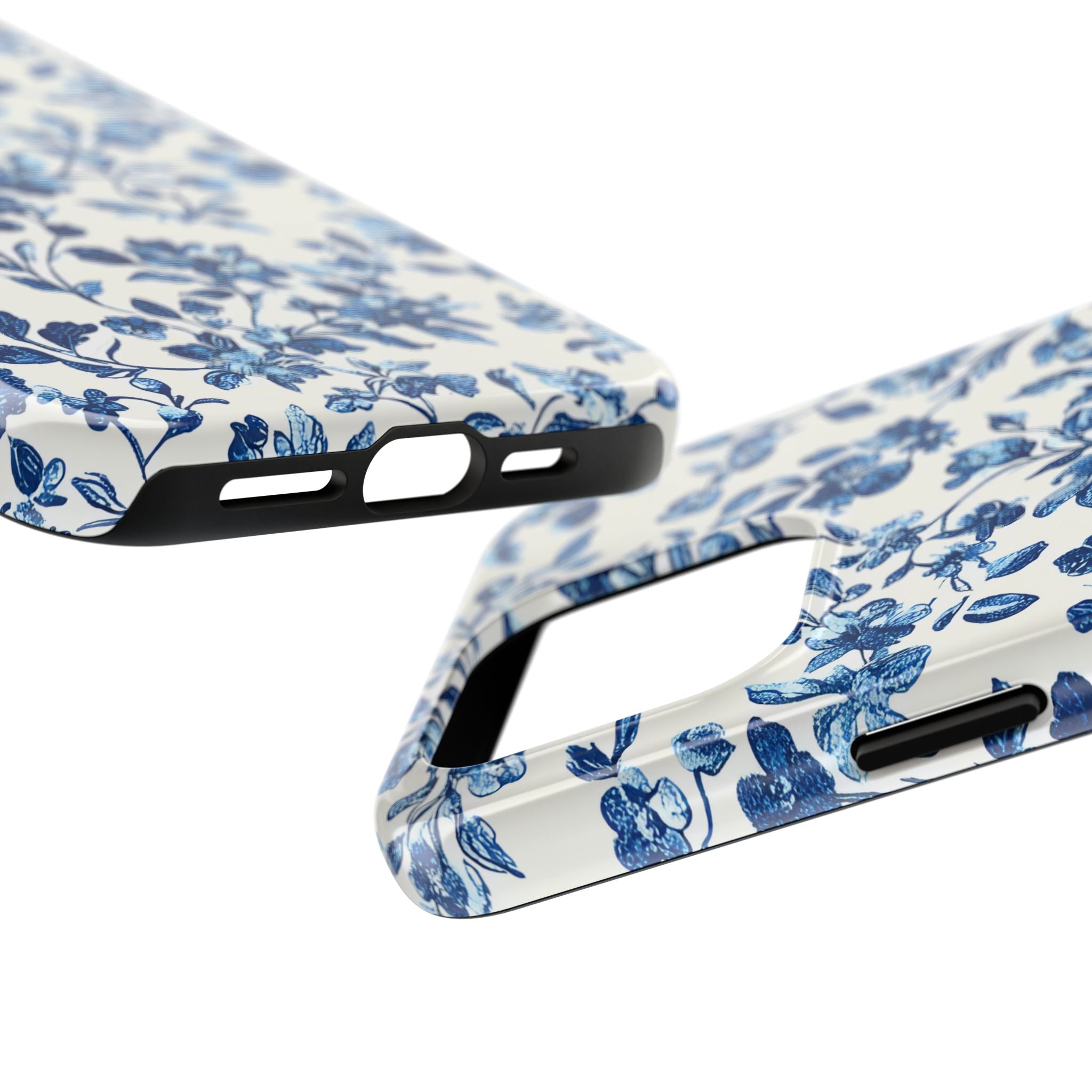french-toile-floral-tough-phone-case-blue-phone-cover-protective-iphone-case-hard-shell-cellphone-case-vintage-design-phone-c