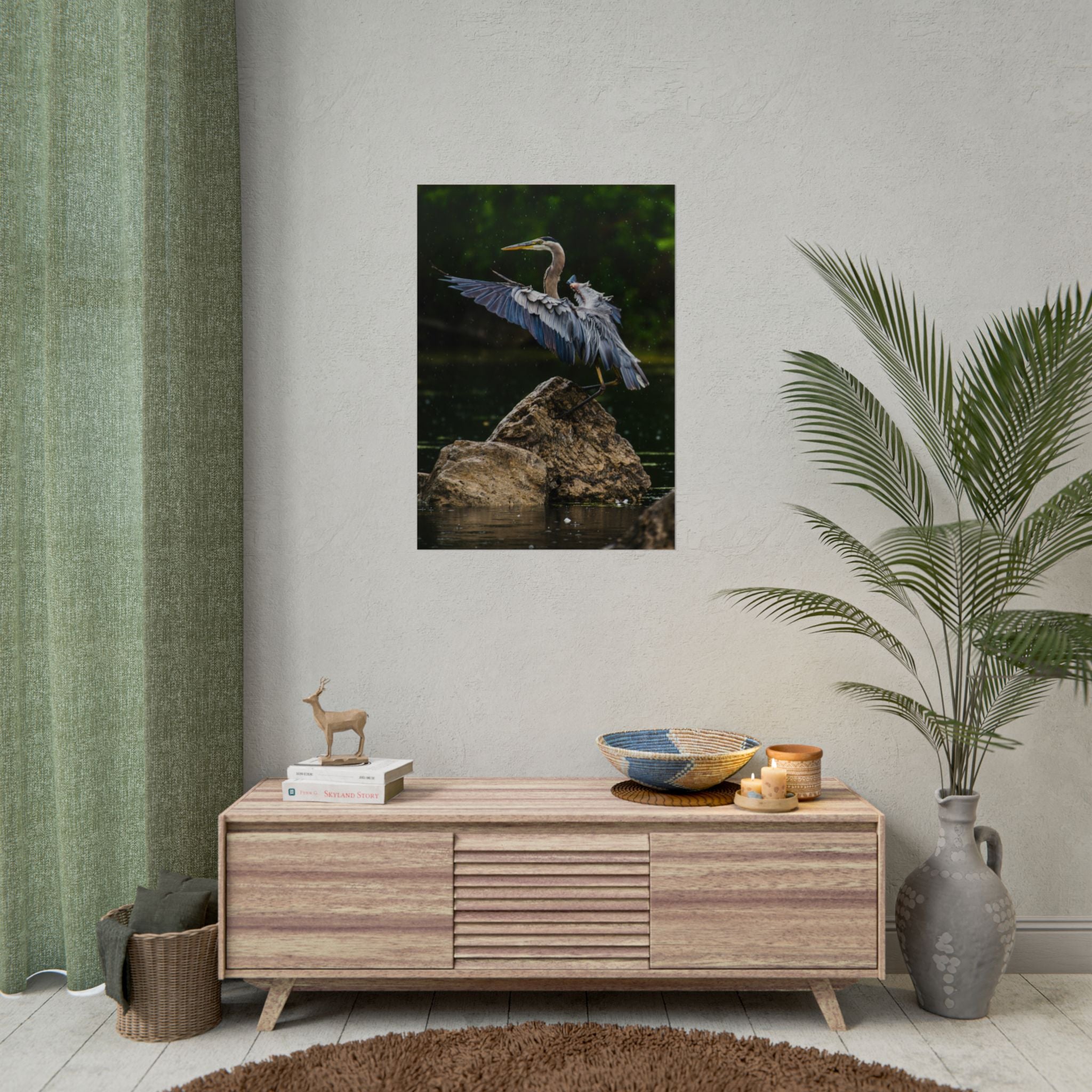 great-blue-heron-poster-wall-art-home-decor-bird-lover-gift-nature-wall-hanging-wildlife-poster