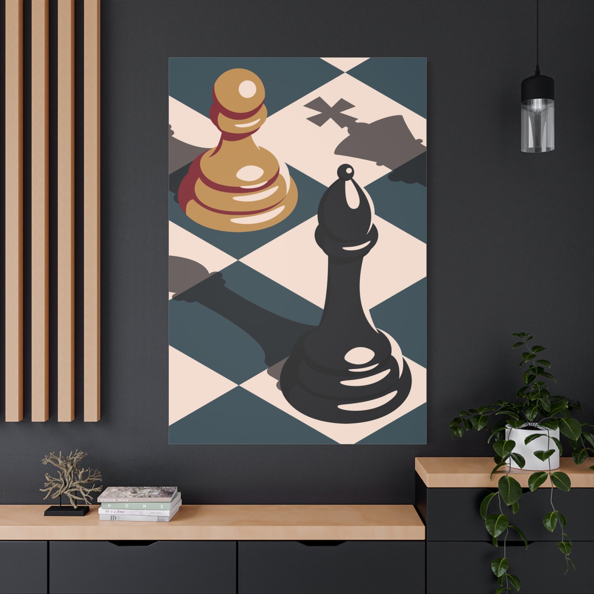 canvas-print-chess-bishop-poster-home-decor-chess-lover-gift-matte-art-print-stretched-wall-art-chess-artwork-chess-enthusias