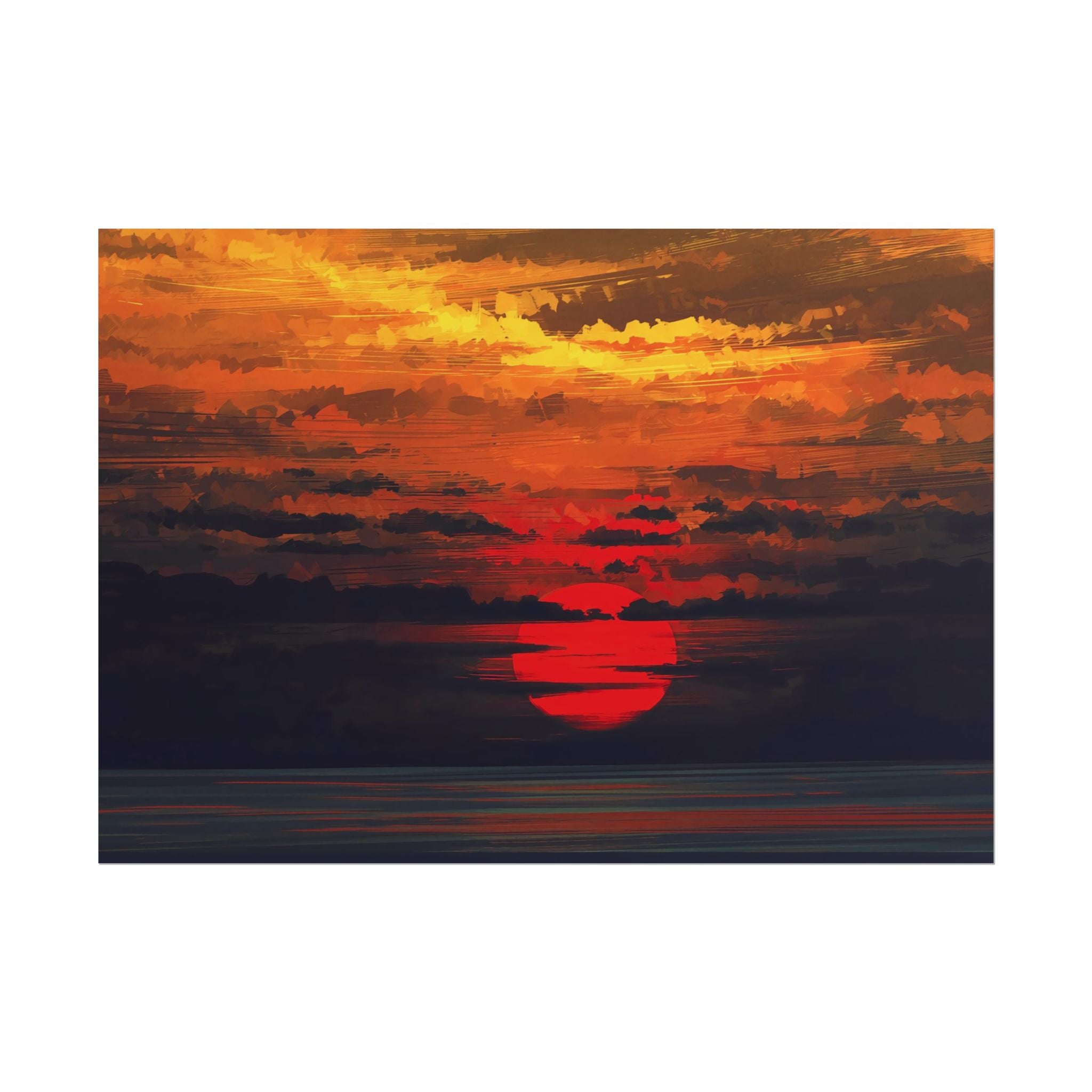 red-sunset-landscape-poster-print-cozy-home-decor-living-room-decor-farm-house-wall-decor-house-warming-gift