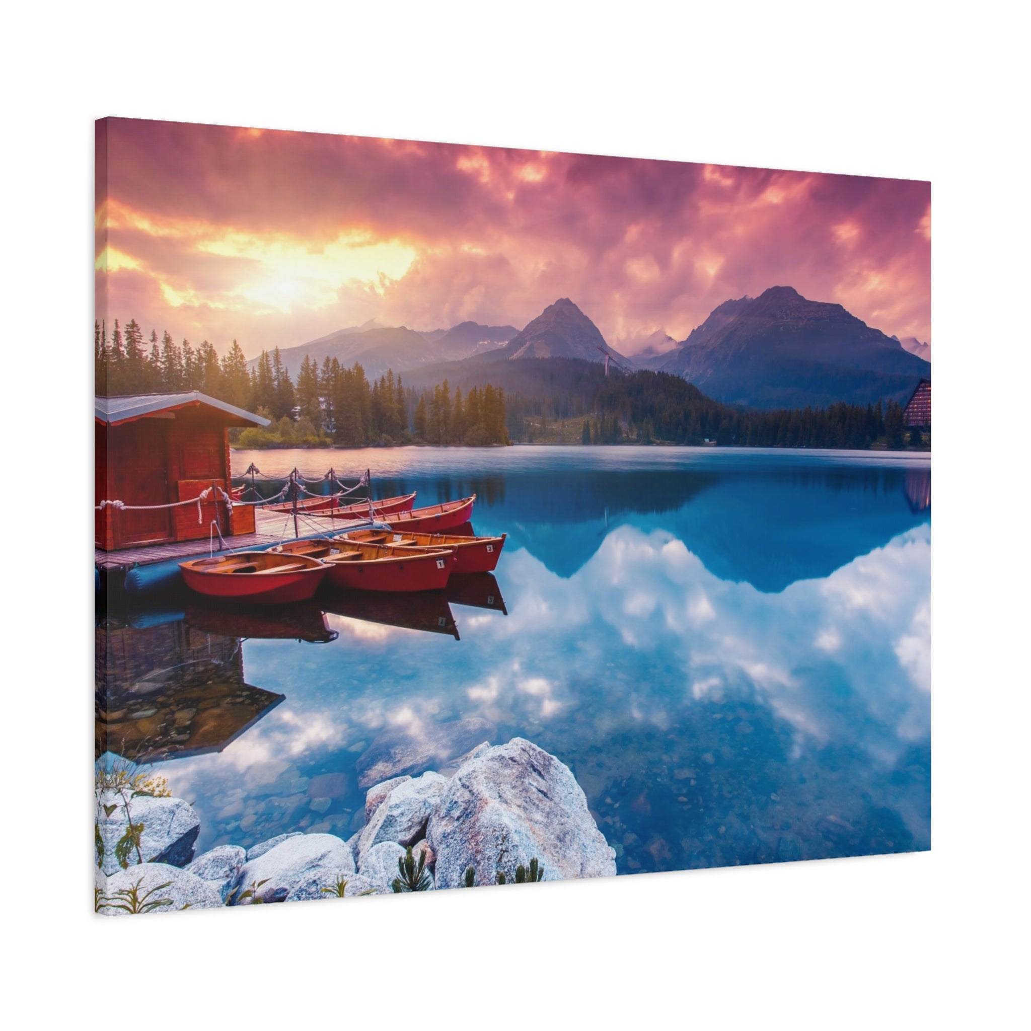 canvas-print-nature-sunrise-wall-art-lake-mountain-scenery-decor-stretched-matte-canvas-mountain-decor-home-decor-nature-wall