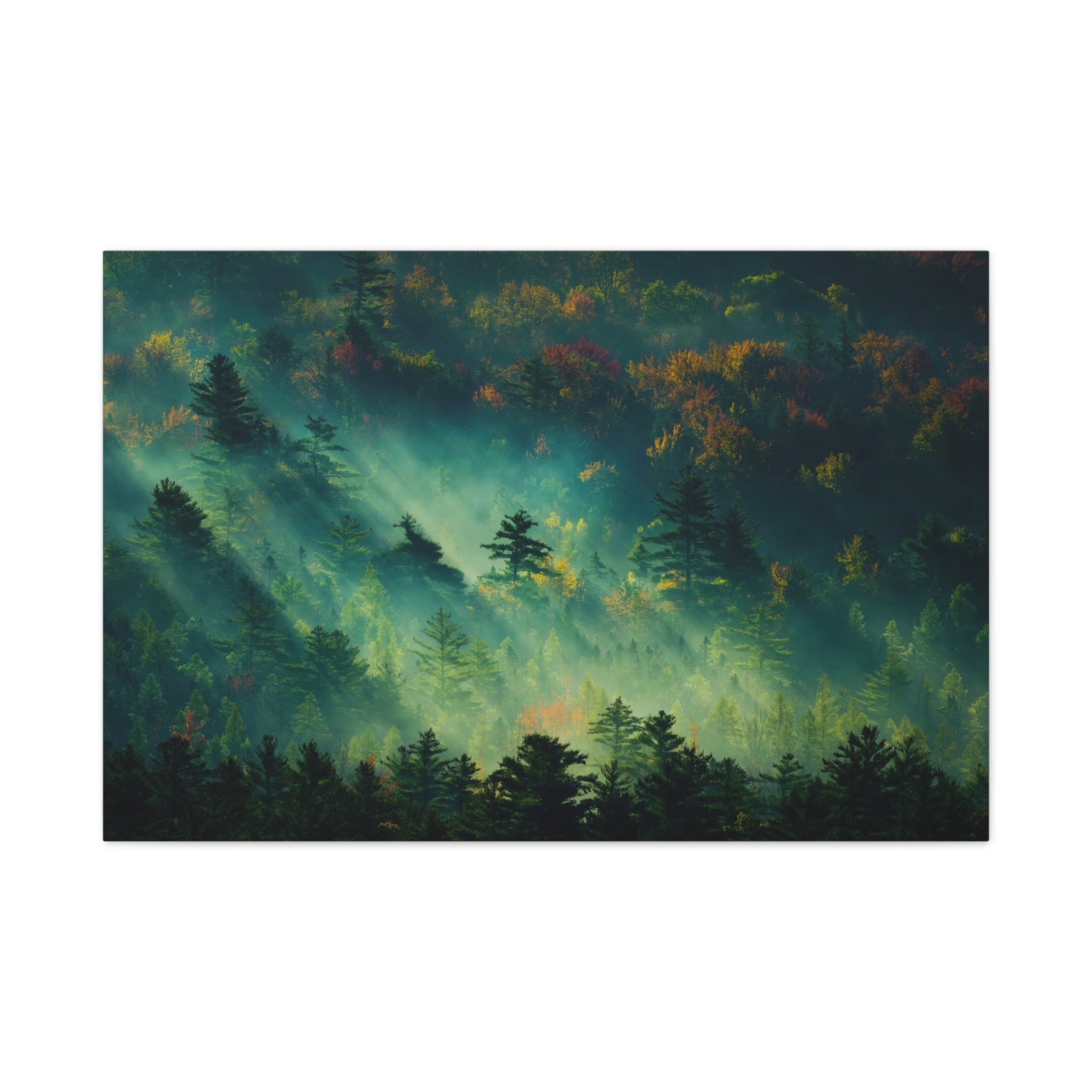 canvas-print-foggy-forest-nature-mist-wall-art-matte-stretched-canvas-landscape-scenery-woods-decor-nature-lover-gift-rustic-