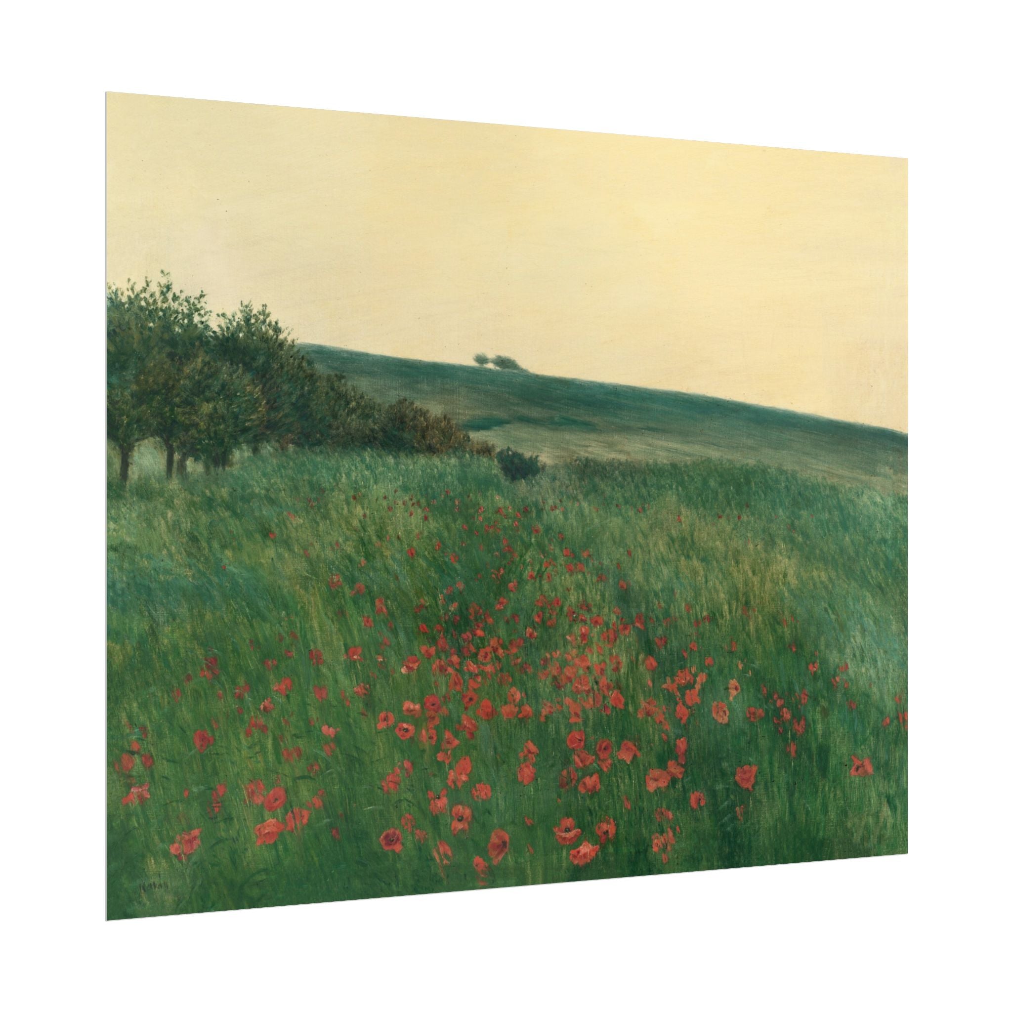 Frantisek Kavan, Fields Poster Print, Fields Landscape Painting, Red Poppies, Rustic Canvas Wall Art, Farmhouse Wall Decor