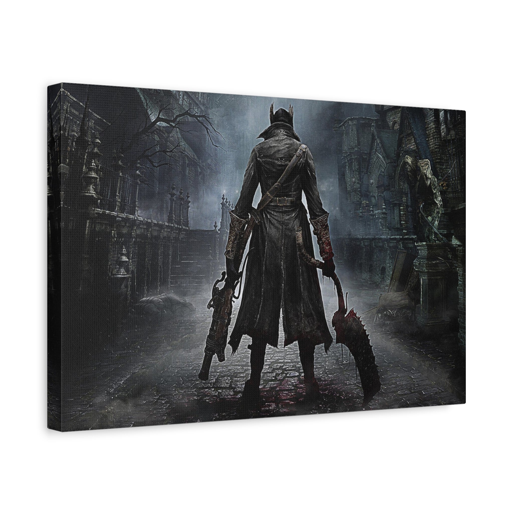 Bloodborne The Hunter Canvas Wall Art, Game Weapons, Home Wall Decor, Game Wall Art Print, Gothic Art