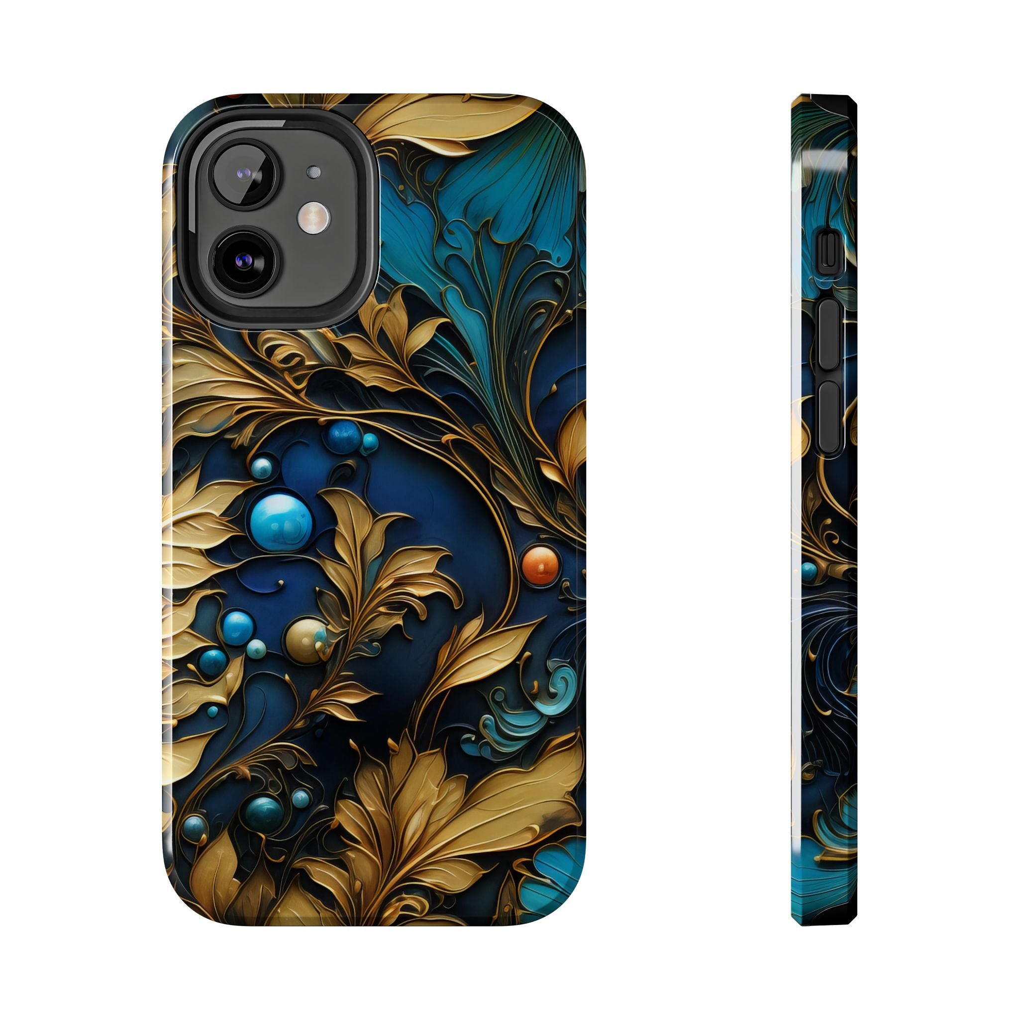 textured-art-nouveau-floral-tough-phone-case-cottagecore-iphone-case-unique-floral-phone-cover-vintage-style-iphone-case-prot