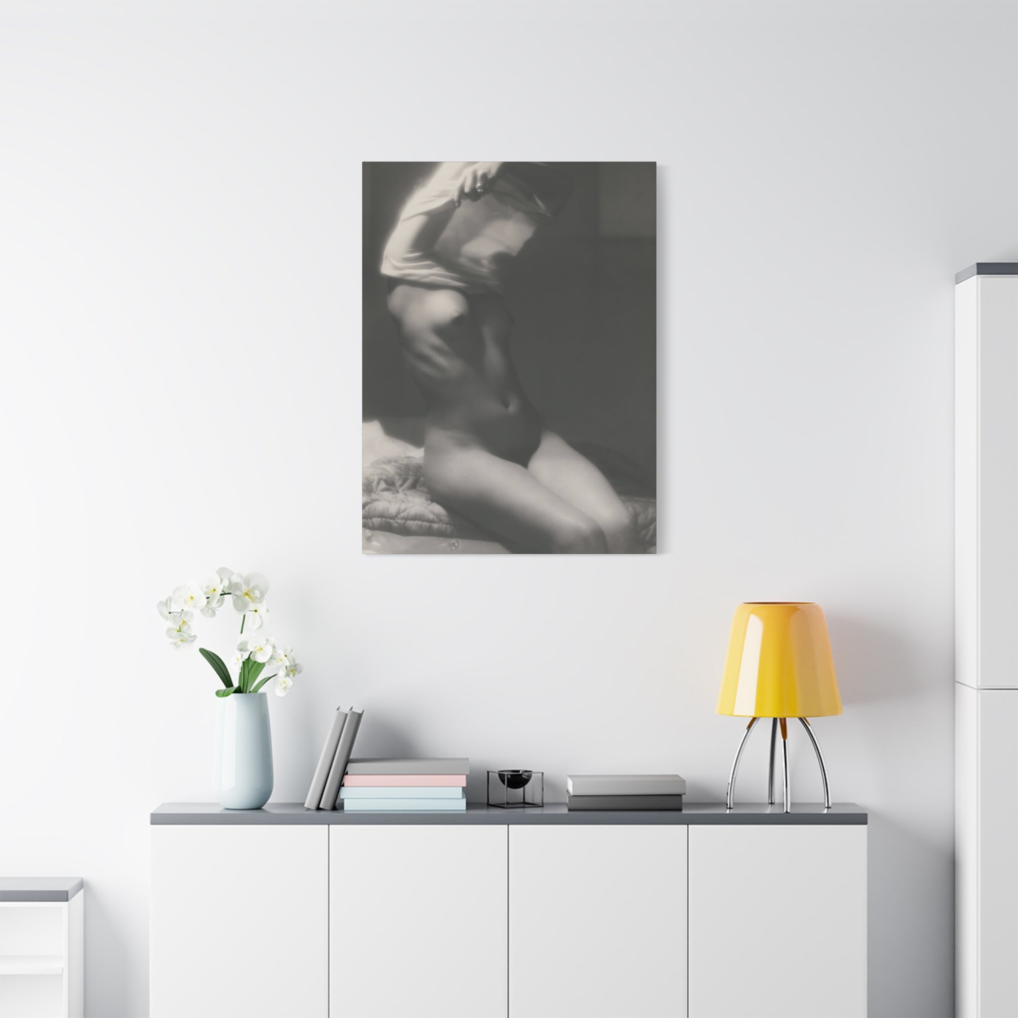 canvas-print-vor-dem-schlafen-gehen-by-michael-heumuller-black-and-white-photography-nude-art-wall-decor-stretched-canvas-art