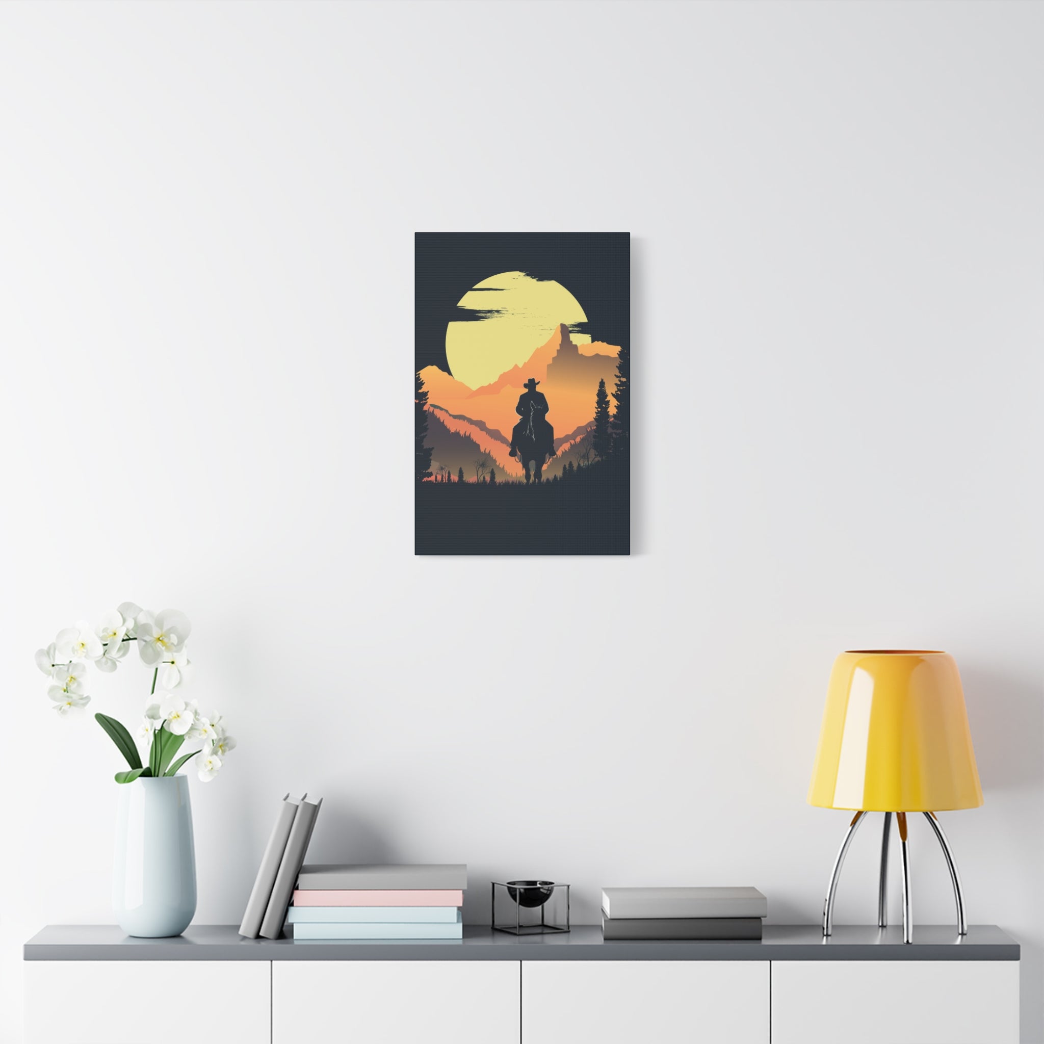 canvas-wall-art-cowboy-western-wall-decor-matte-stretched-print-rustic-southwestern-home-decoration-texas-desert-landscape