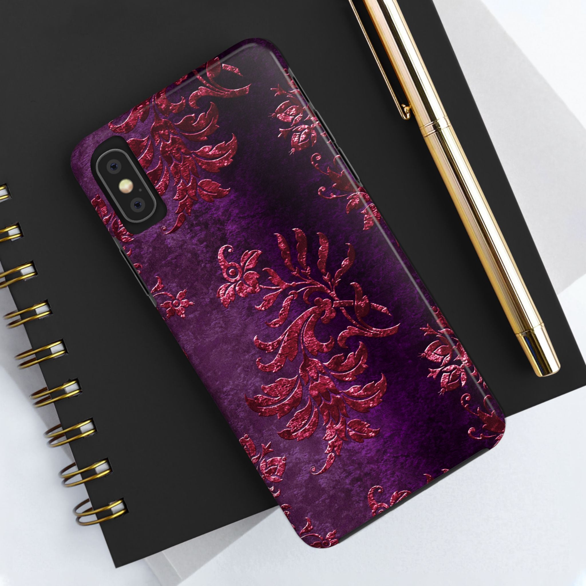 embossed-burgundy-velvet-tough-iphone-case-protective-iphone-cover-heavy-duty-iphone-case-rugged-phone-case-durable-smartphon