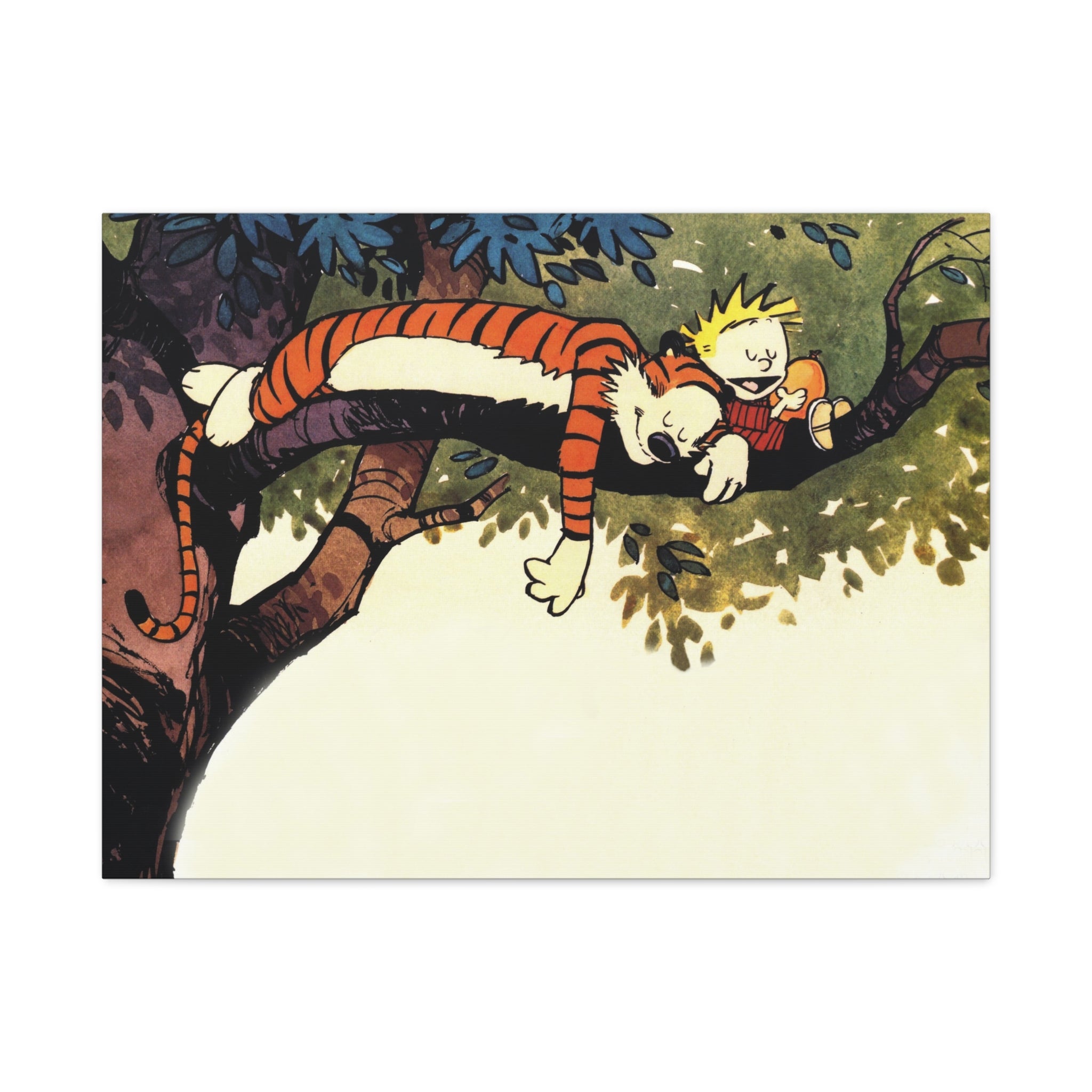 Calvin and Hobbes Canvas Wall Art - Nostalgic Comic Book Poster for Kids Room & Nursery Room Decor - Adventure Theme Print