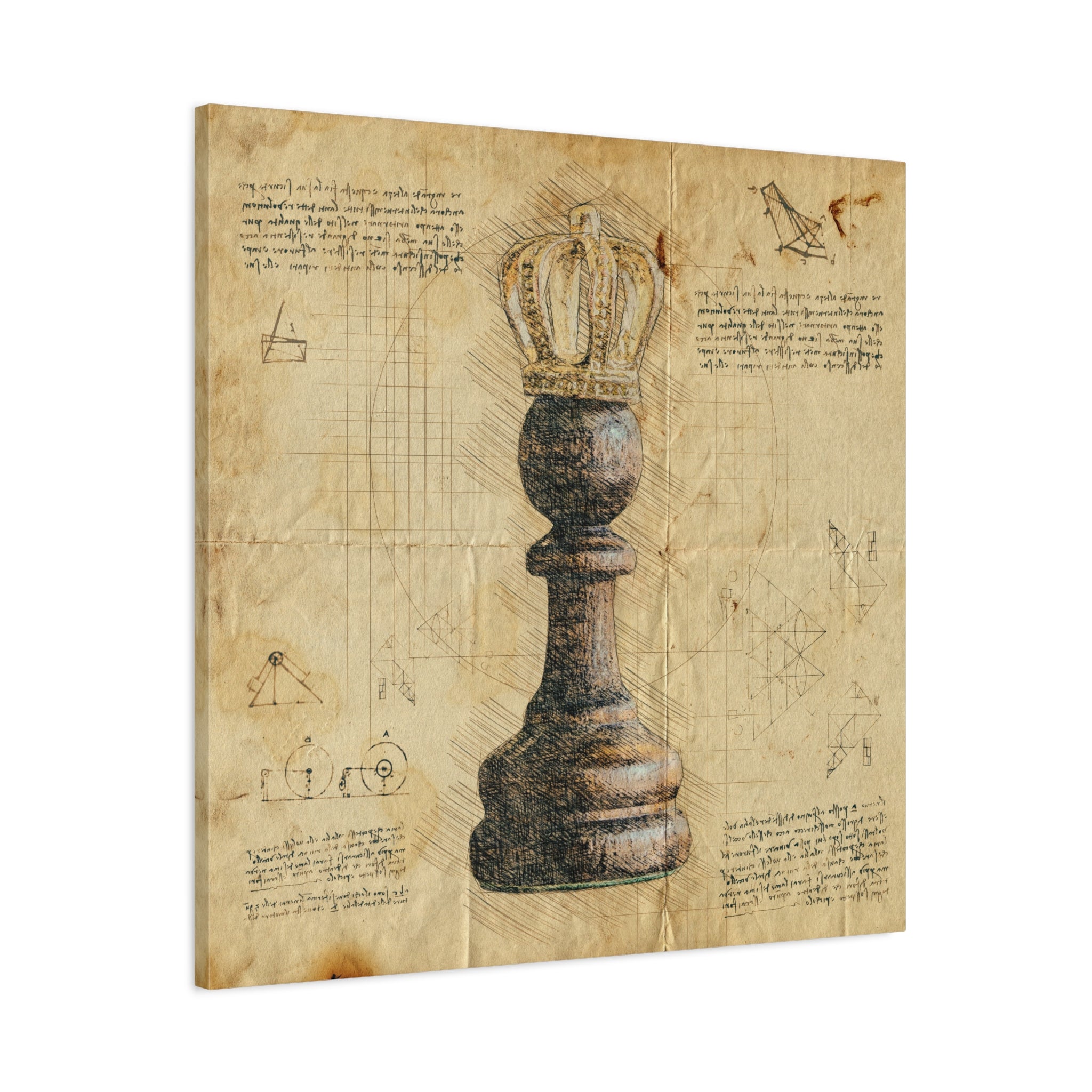 canvas-print-chess-piece-pawn-king-retro-chess-art-home-office-wall-decor-living-room-decor-stretched-matte-canvas-gift-for-c