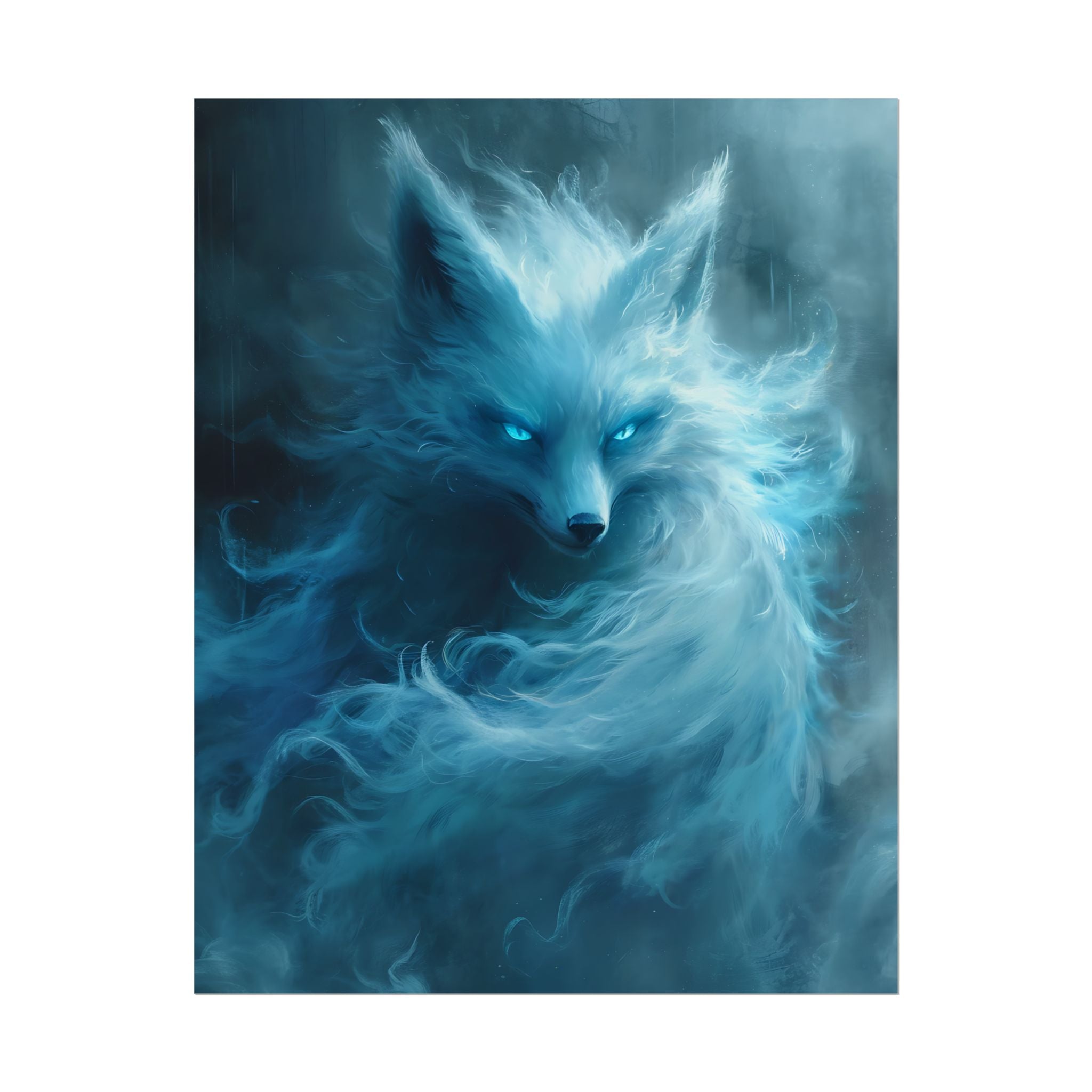 arctic-white-snow-fox-poster-print-fantasy-decor-wildlife-wall-art-home-decor-animal-lover-gift-anime-fantasy-gift