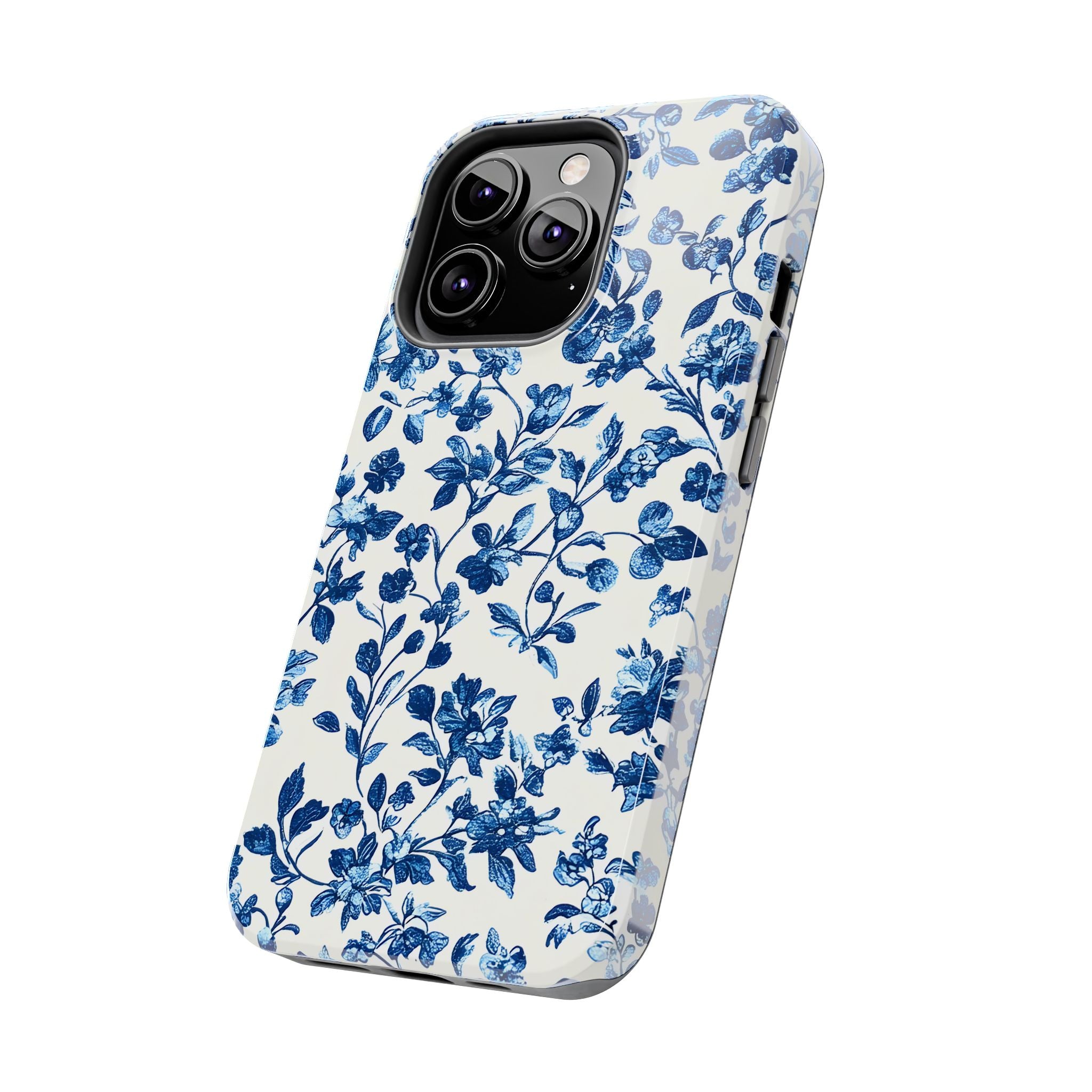 french-toile-floral-tough-phone-case-blue-phone-cover-protective-iphone-case-hard-shell-cellphone-case-vintage-design-phone-c