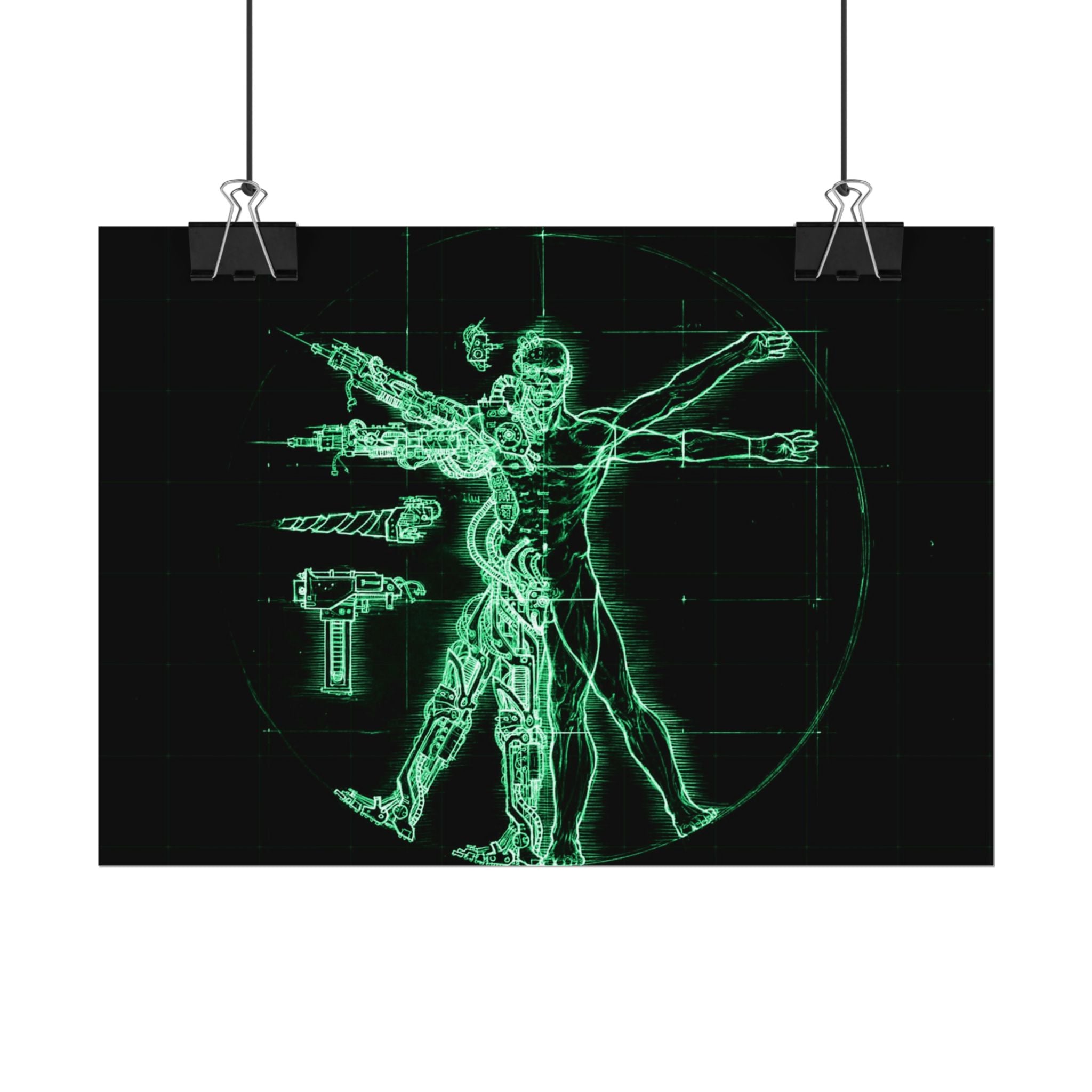 Warhammer 40K Vitruvian Man Poster Print — Rolled Wall Art for Gamers & Collectors, Space Marine Wall Art, Gaming Room Decor