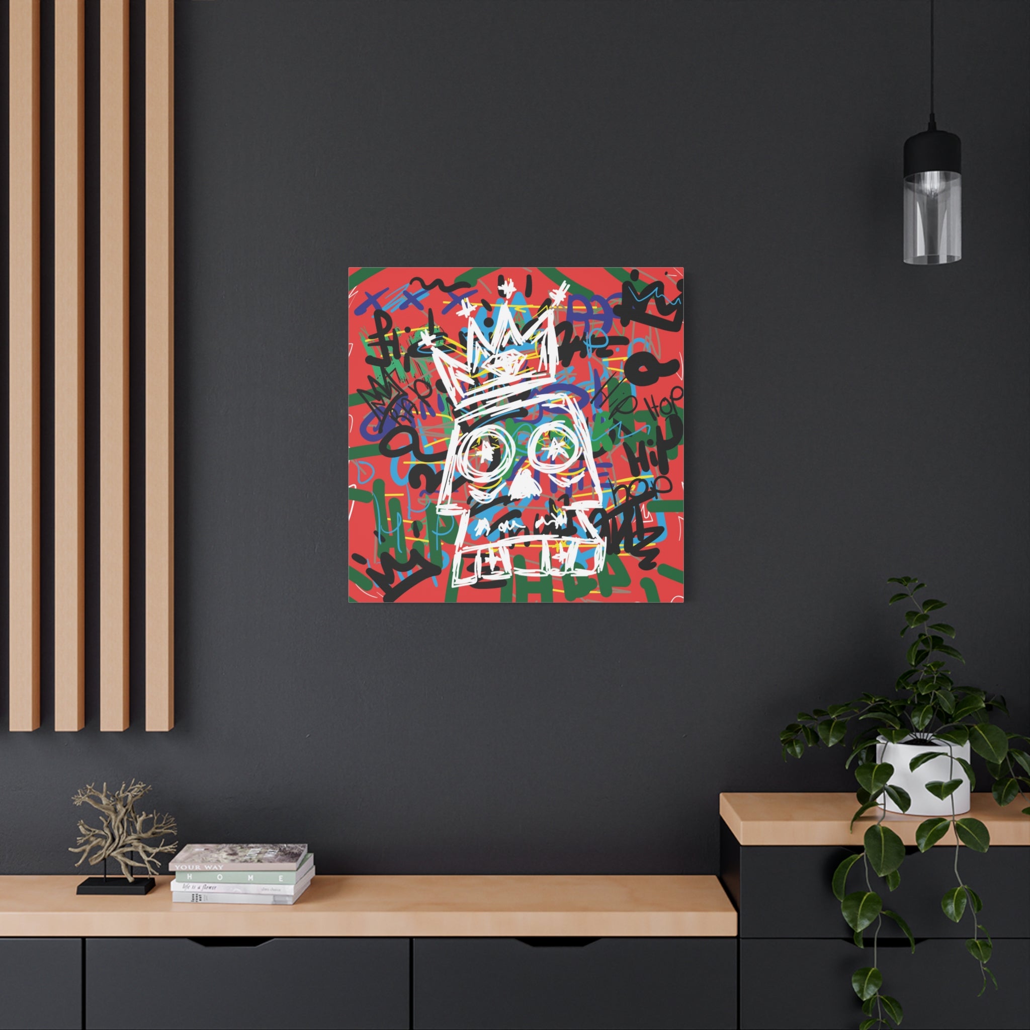 canvas-print-skull-with-crown-hip-hop-doodle-living-room-decor-graffiti-art-wall-art-poster-home-decoration-unique-gift