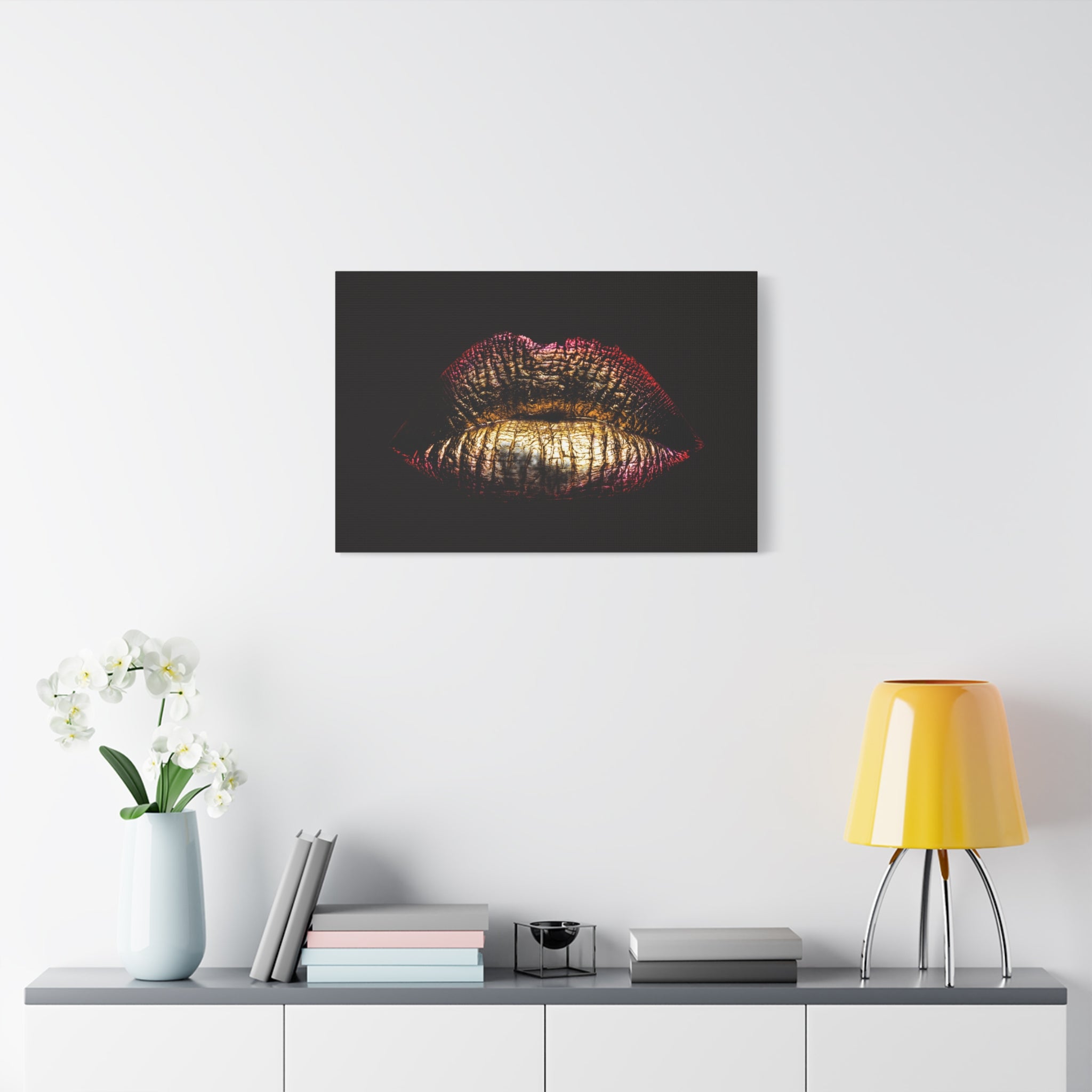 canvas-print-female-art-makeup-glamour-metallic-bronze-lip-contour-stretched-matte-wall-art-poster-home-decor-gift-for-her-be