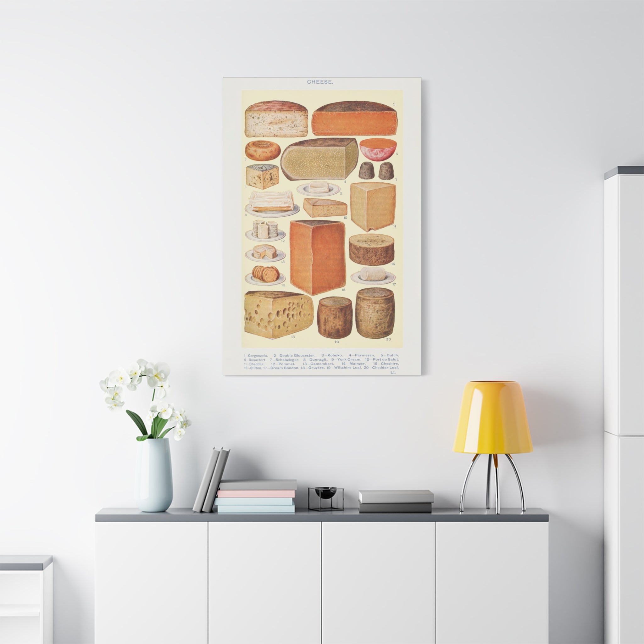 canvas-print-cheese-table-wall-art-gorgonzola-double-gloucester-koboko-parmesan-kitchen-decor-stretched-matte-canvas-vintage