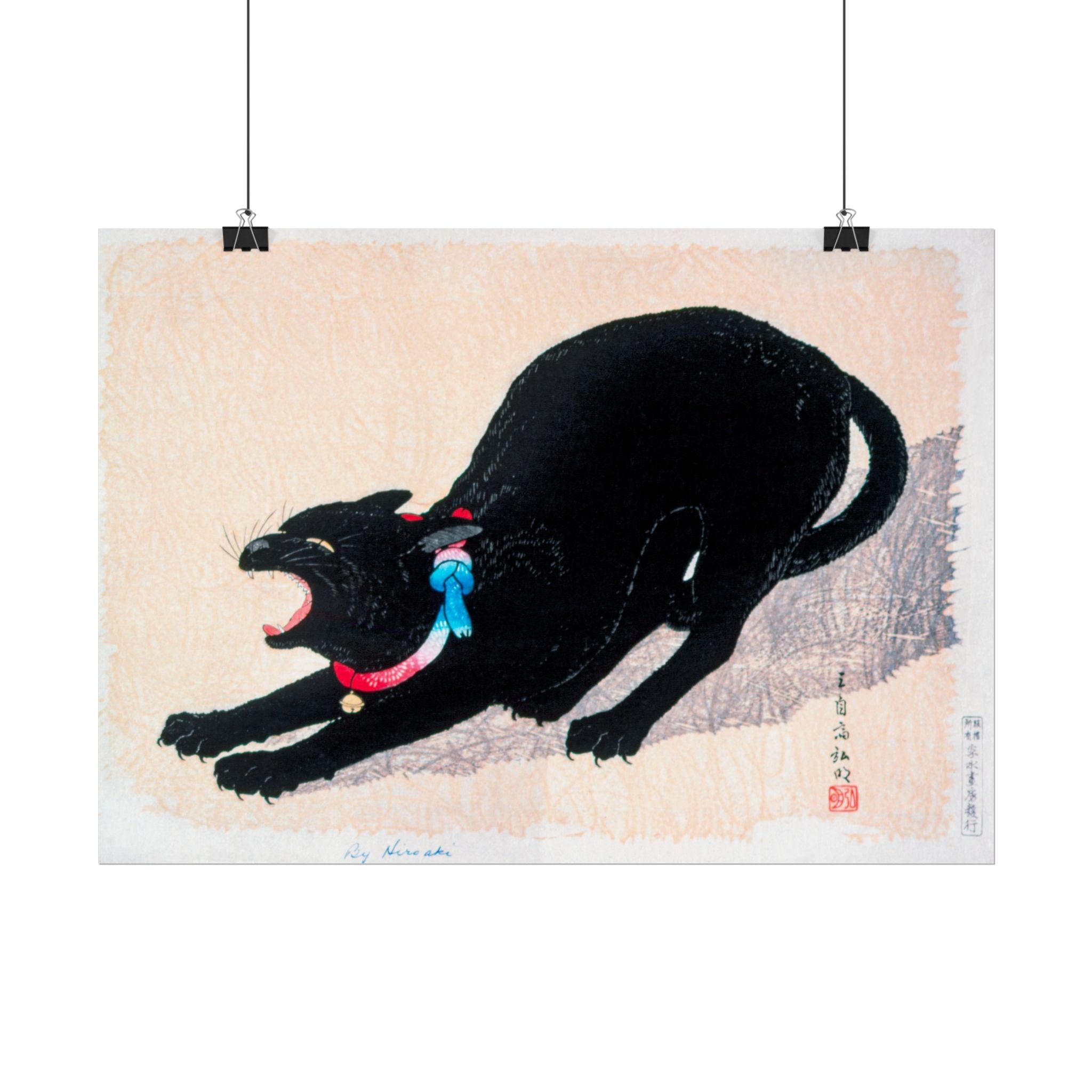 black-cat-hissing-by-hiroaki-takahashi-poster-print-classic-japanese-wall-art-living-room-decor-japandi-art-home-wall-decor