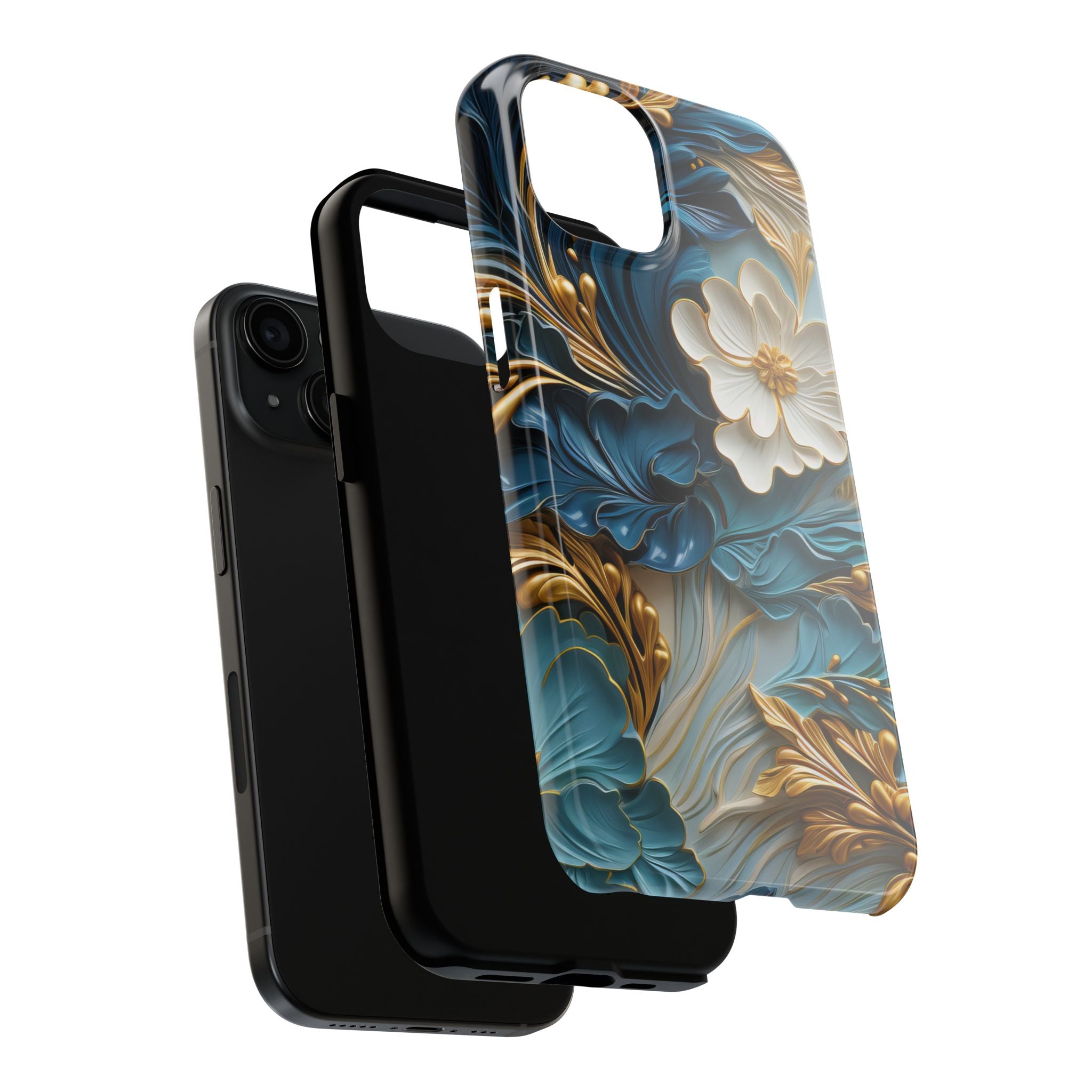 textured-art-nouveau-floral-tough-phone-case-cottagecore-iphone-case-unique-floral-phone-cover-vintage-style-iphone-case-prot