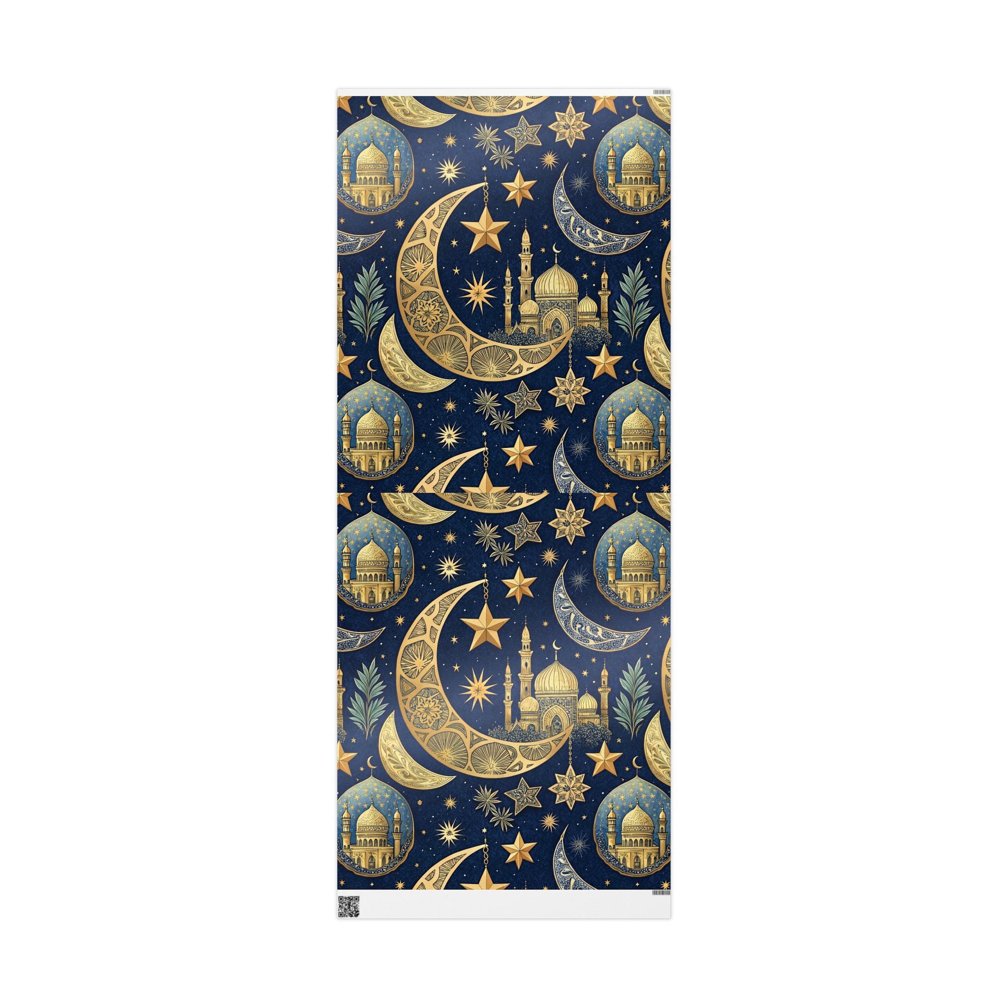 ramadan-night-wrapping-papers-islamic-crescent-moon-gift-wrap-mosque-silhouette-eid-holiday-supplies-festive-present-packagin